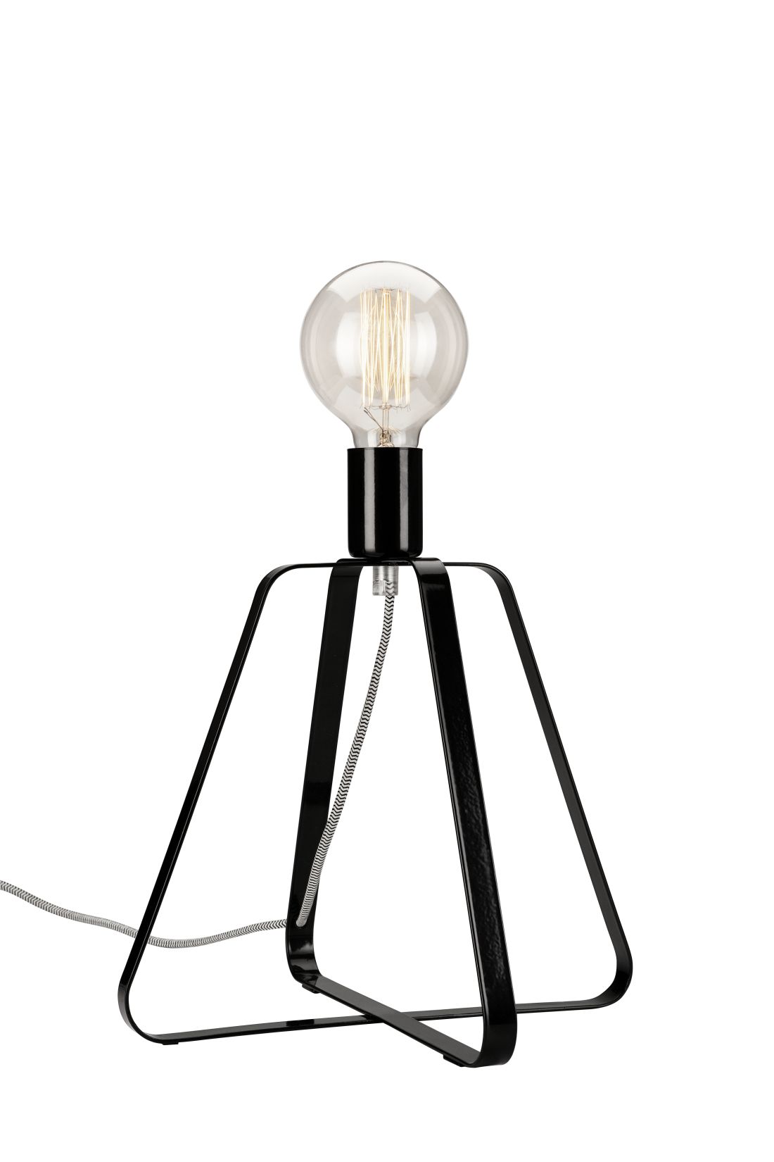 Tischlampe Schwarz Metall 31cm Design Leuchte