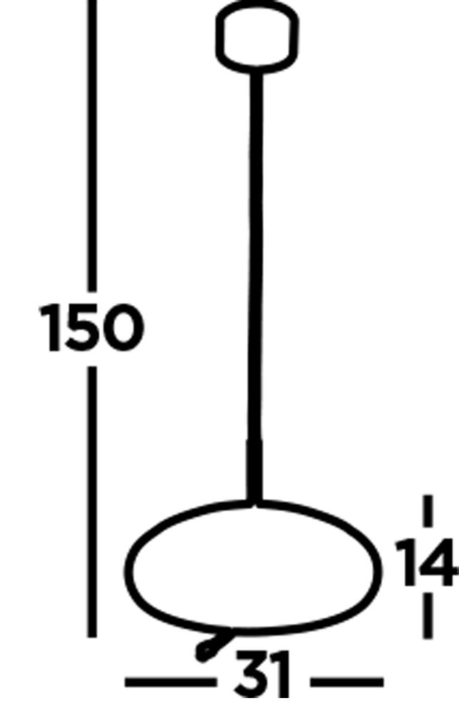 LED Hängelampe Rauchglas Ø 31 cm rund Grau Schwarz 2700 K