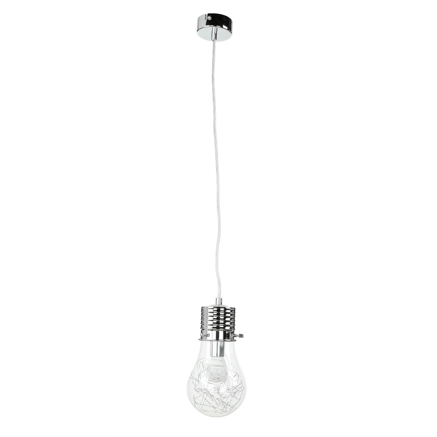 Lampe à suspendre verre métal design ampoule décoratif E14