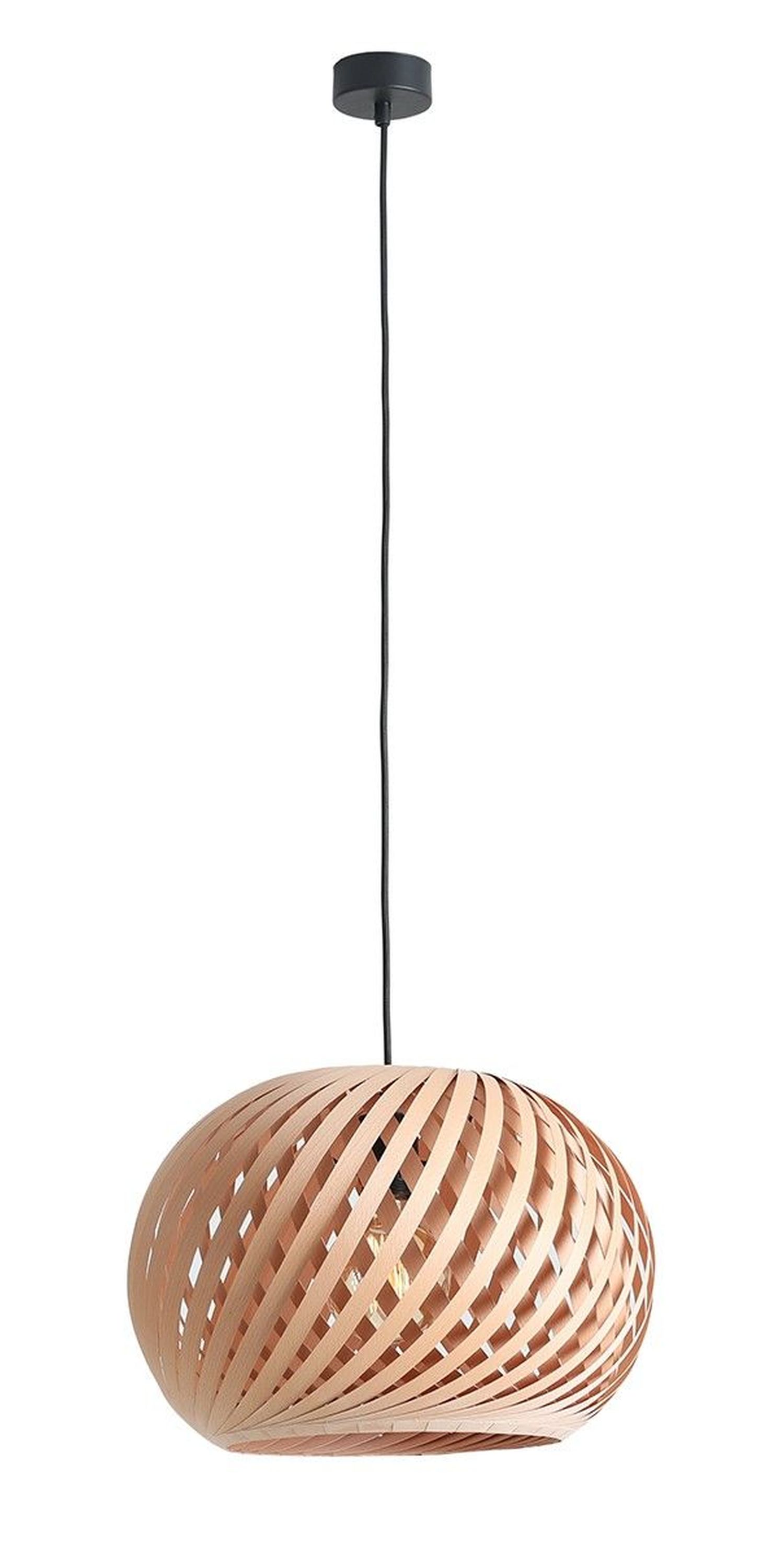 Lampe à suspendre en bois naturel E27 ronde Ø40 cm confortable