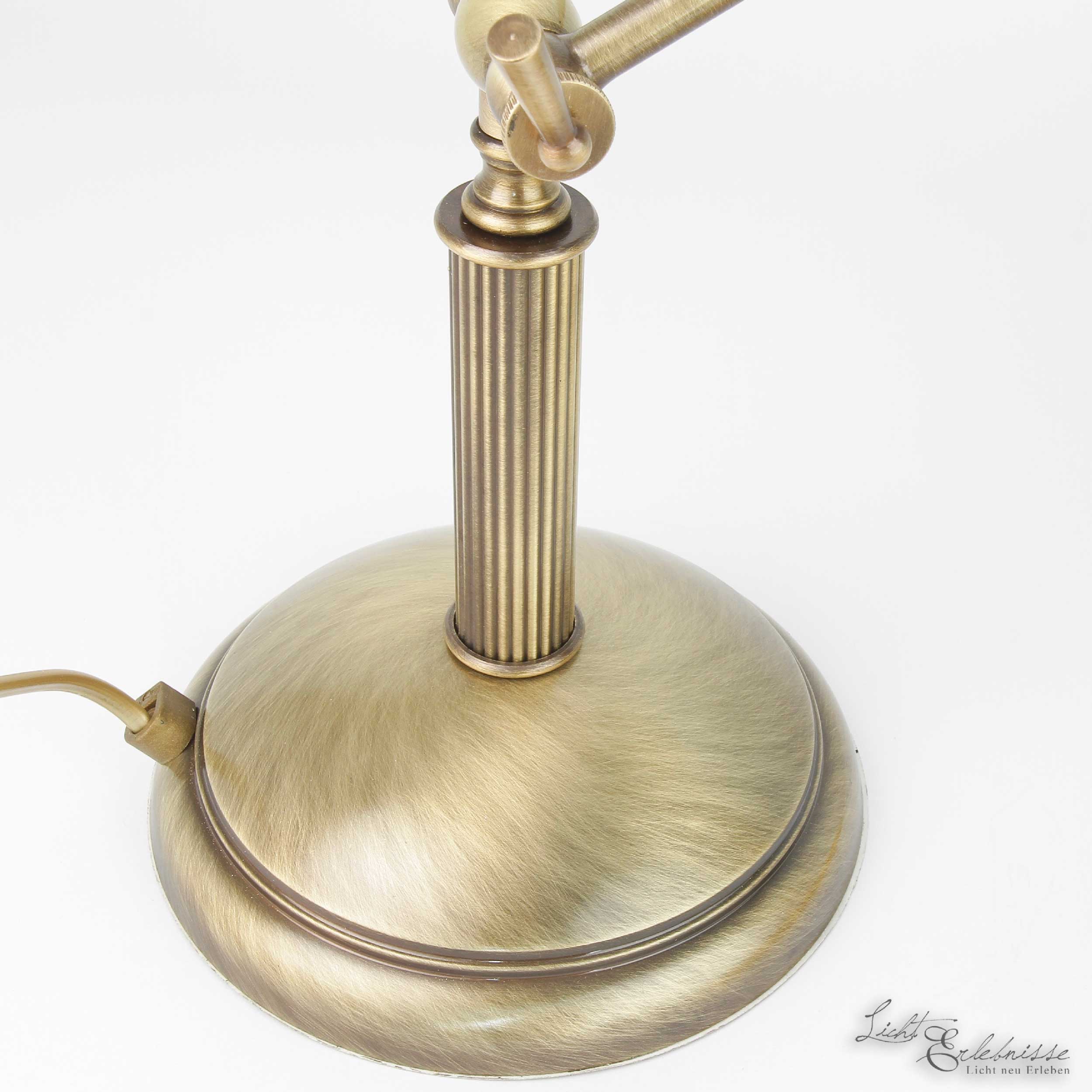 Tischlampe Bronze Hell Stoffschirm Snodo