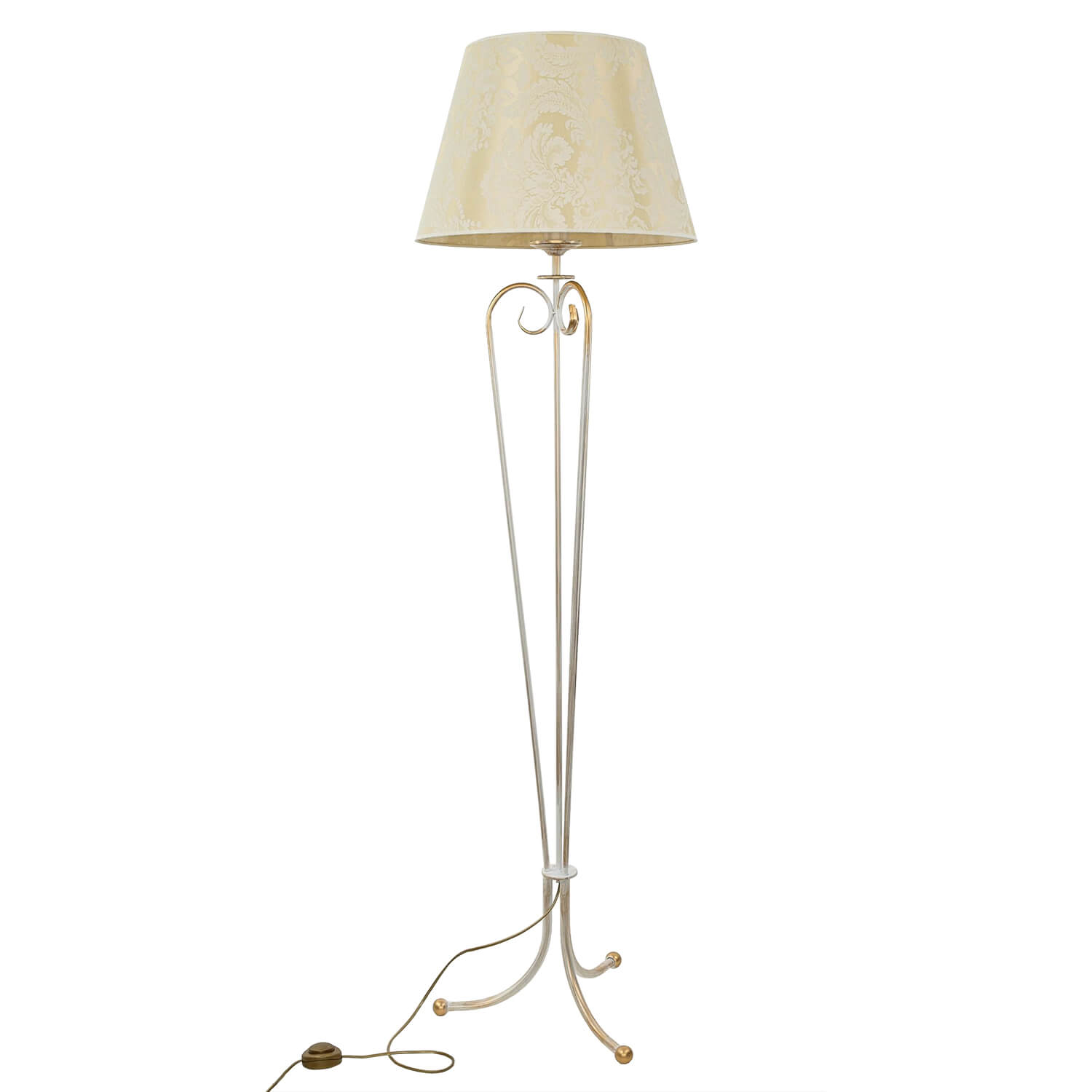 Lampadaire GANARA 158cm motif baroque shabby or