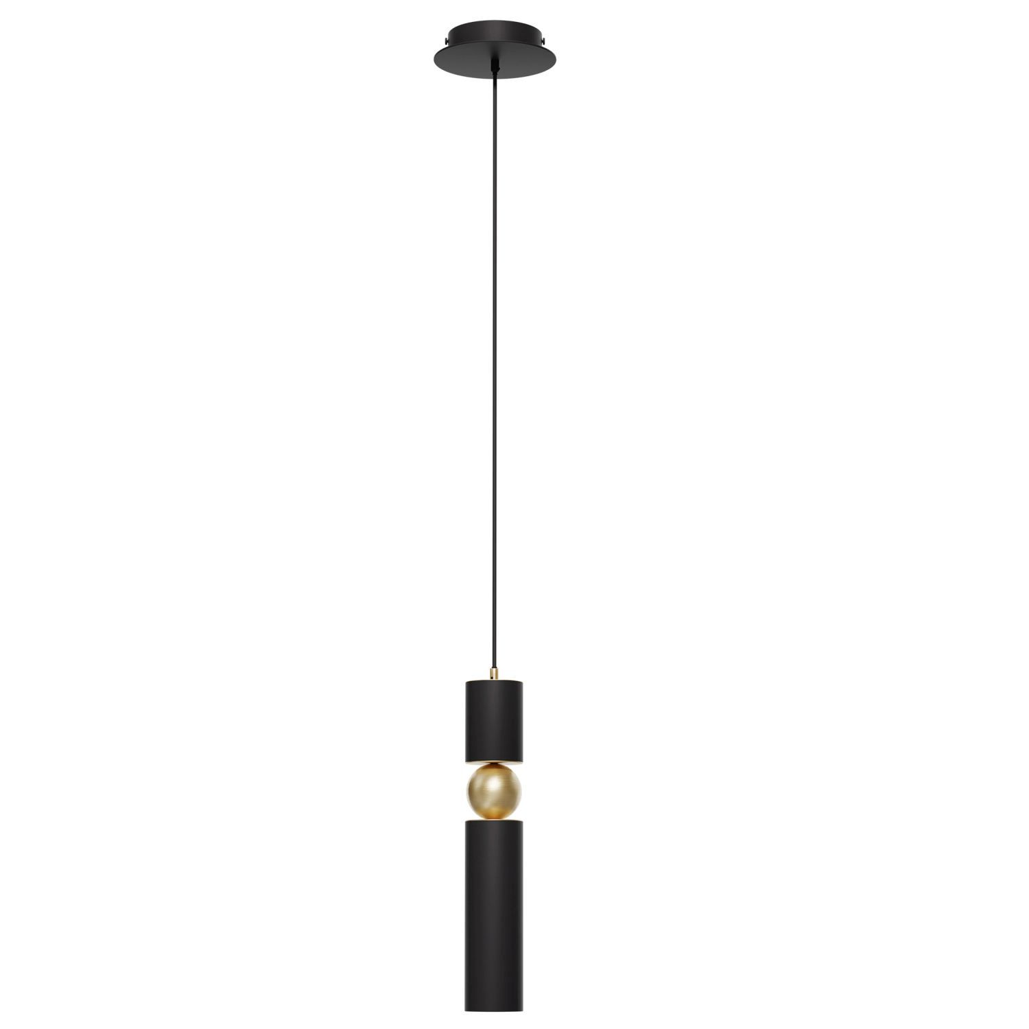 Lampe à suspendre élégante en métal GU10 en noir brun or