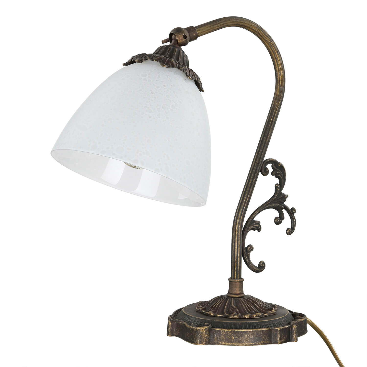 Lampe de chevet blanc laiton