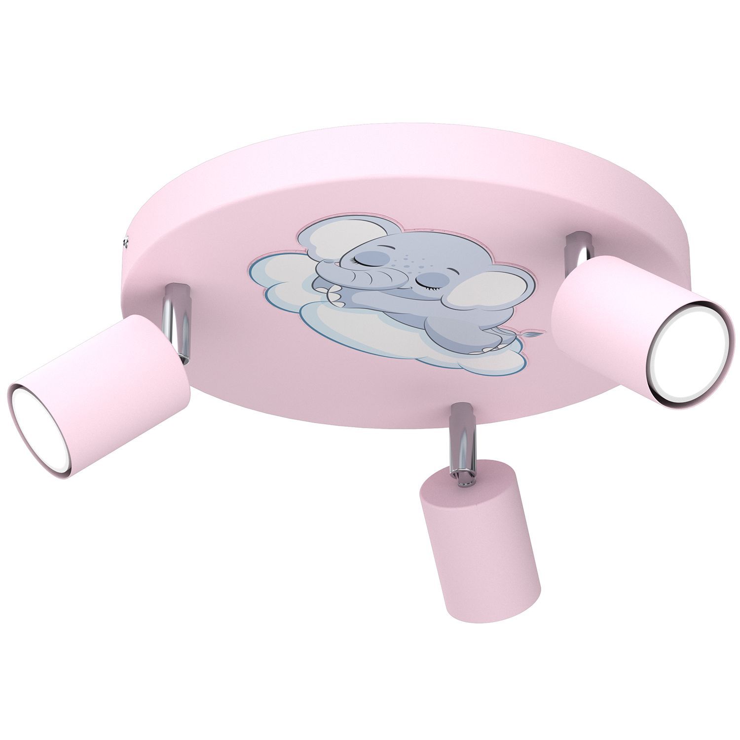 Lampe pour chambre d'enfant Plafond 3x GU10 Ø 30 cm Métal rose