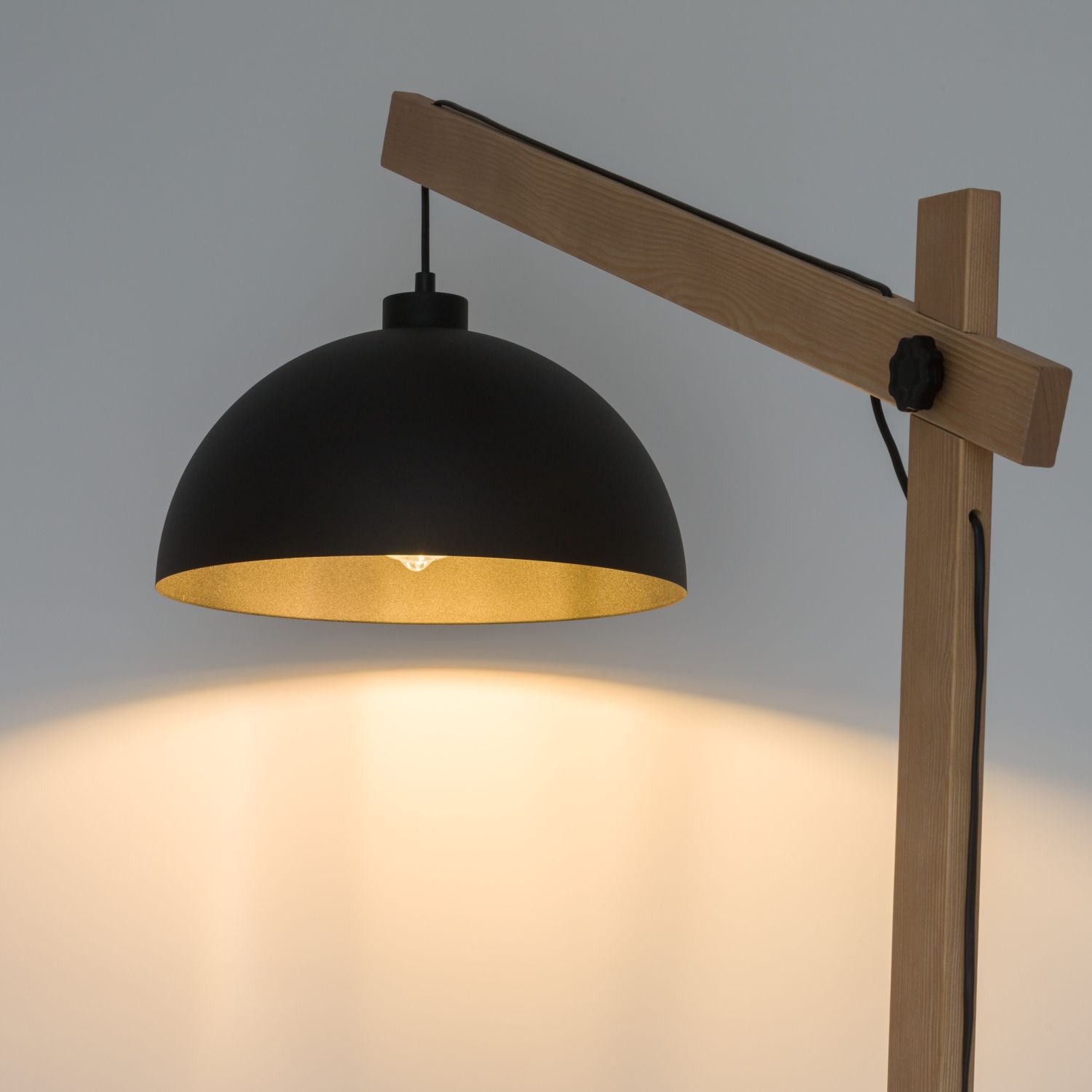 Stehlampe 180 cm hoch E27 verstellbar Holz Metall