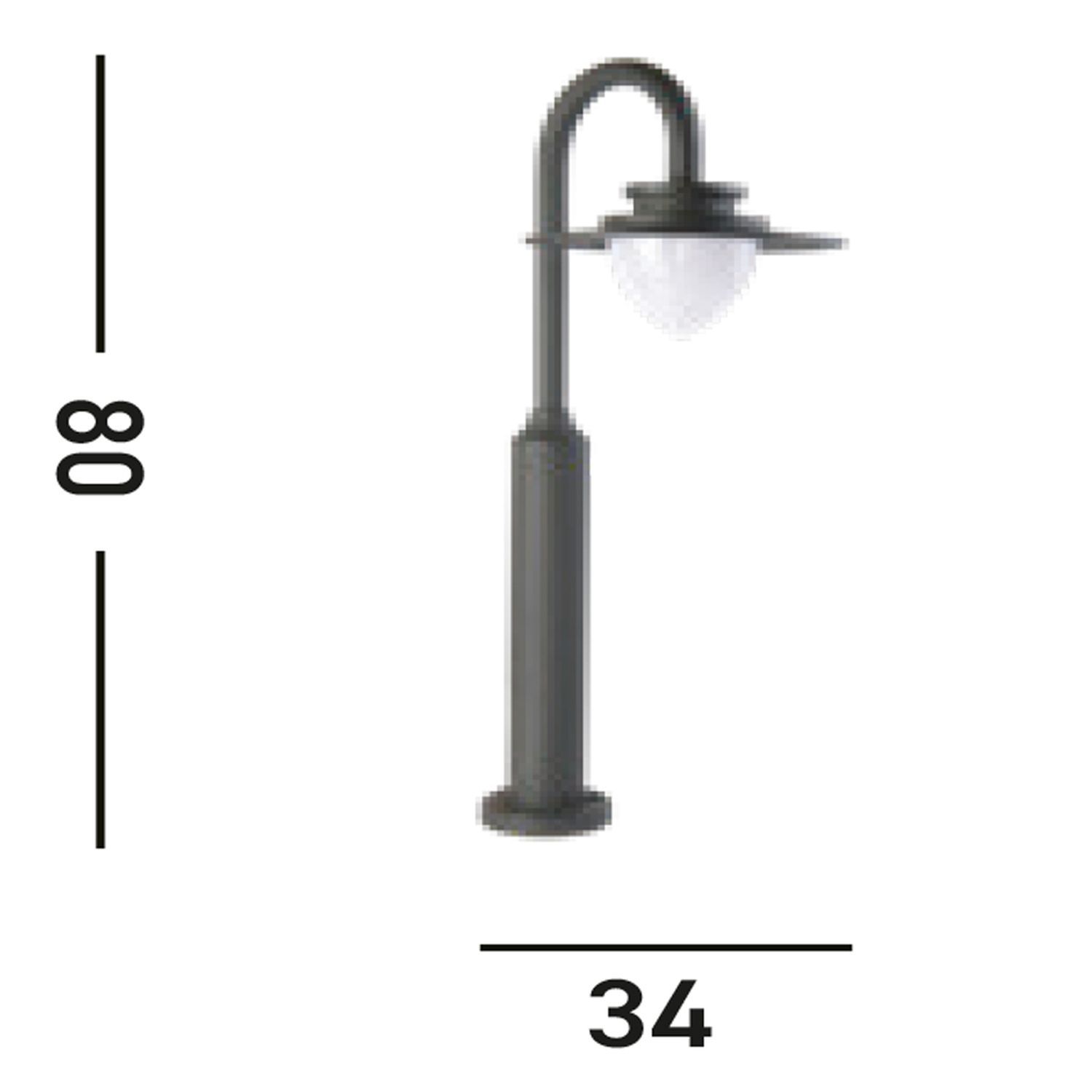 Lampadaire LED Outdoor Aluminium IP54 Gris Blanc 79,5 cm