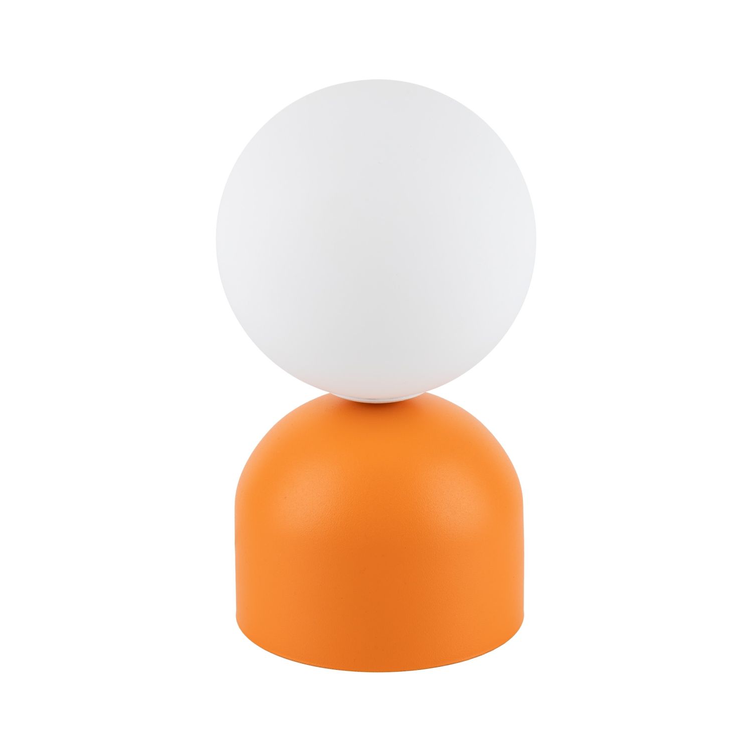 Tischleuchte Orange Weiß Metall Glas H: 21 cm klein G9