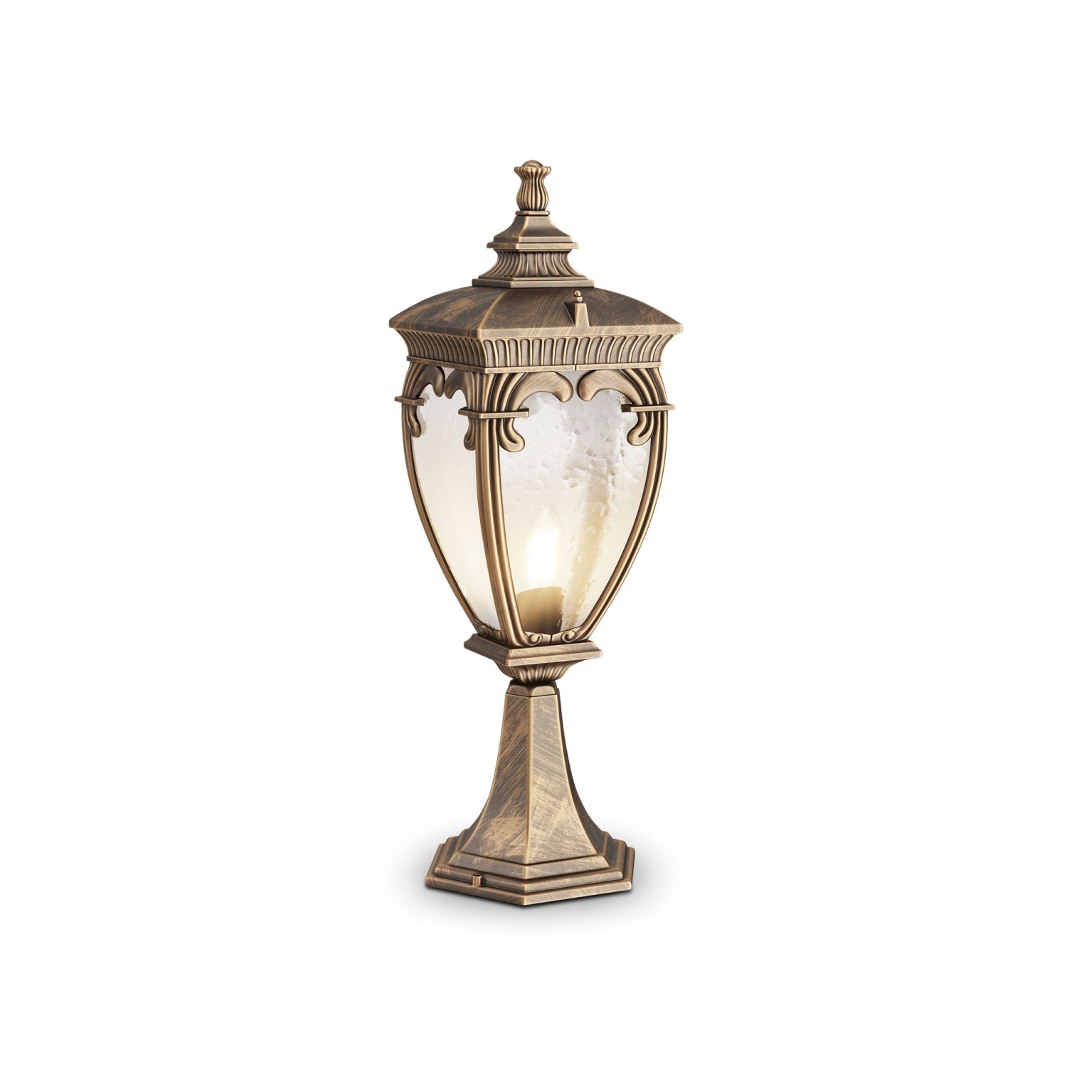 Lampe de socle aluminium verre 48,5 cm IP44 en or antique