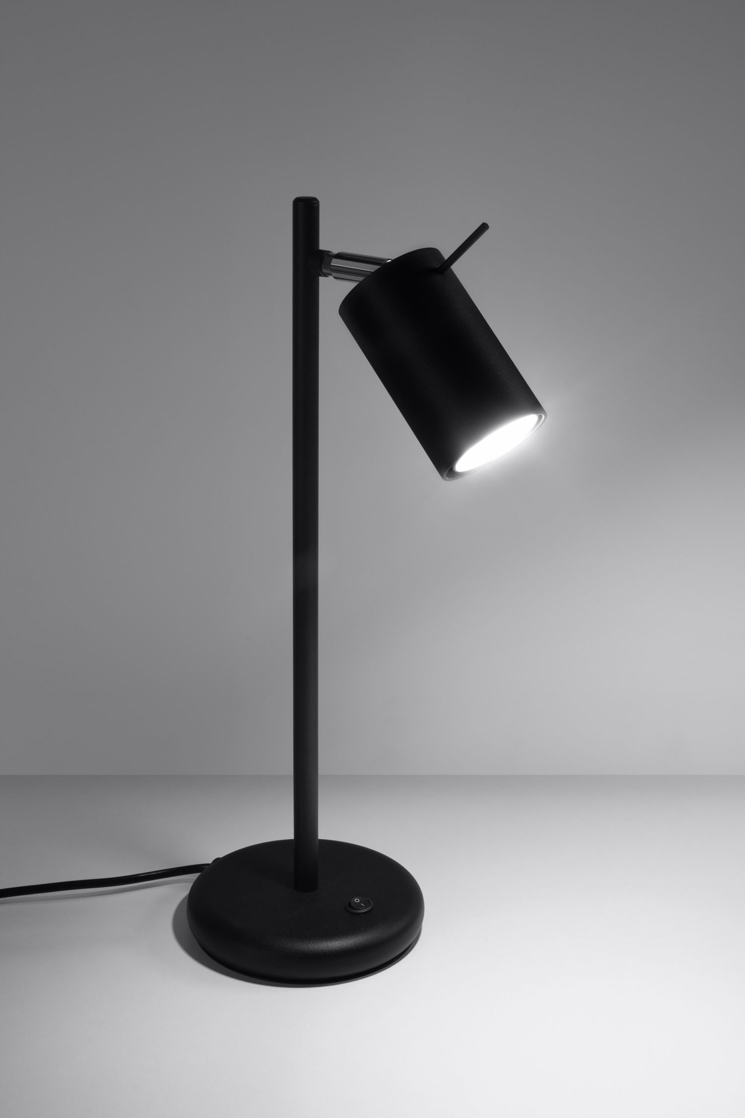 Schreibtischlampe Schwarz Metall 43 cm hoch schwenkbar