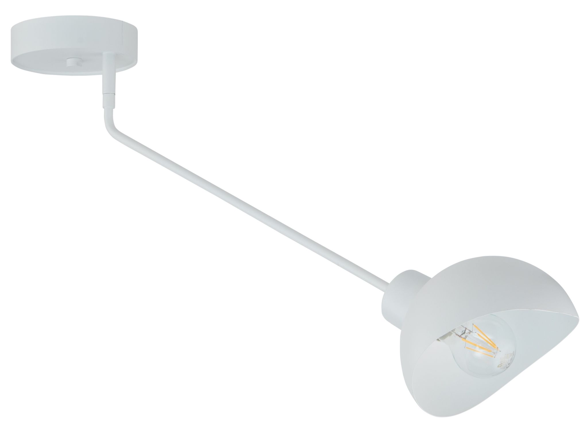 Weiße Deckenlampe Metall stylisch E27 L:72 cm dekorativ