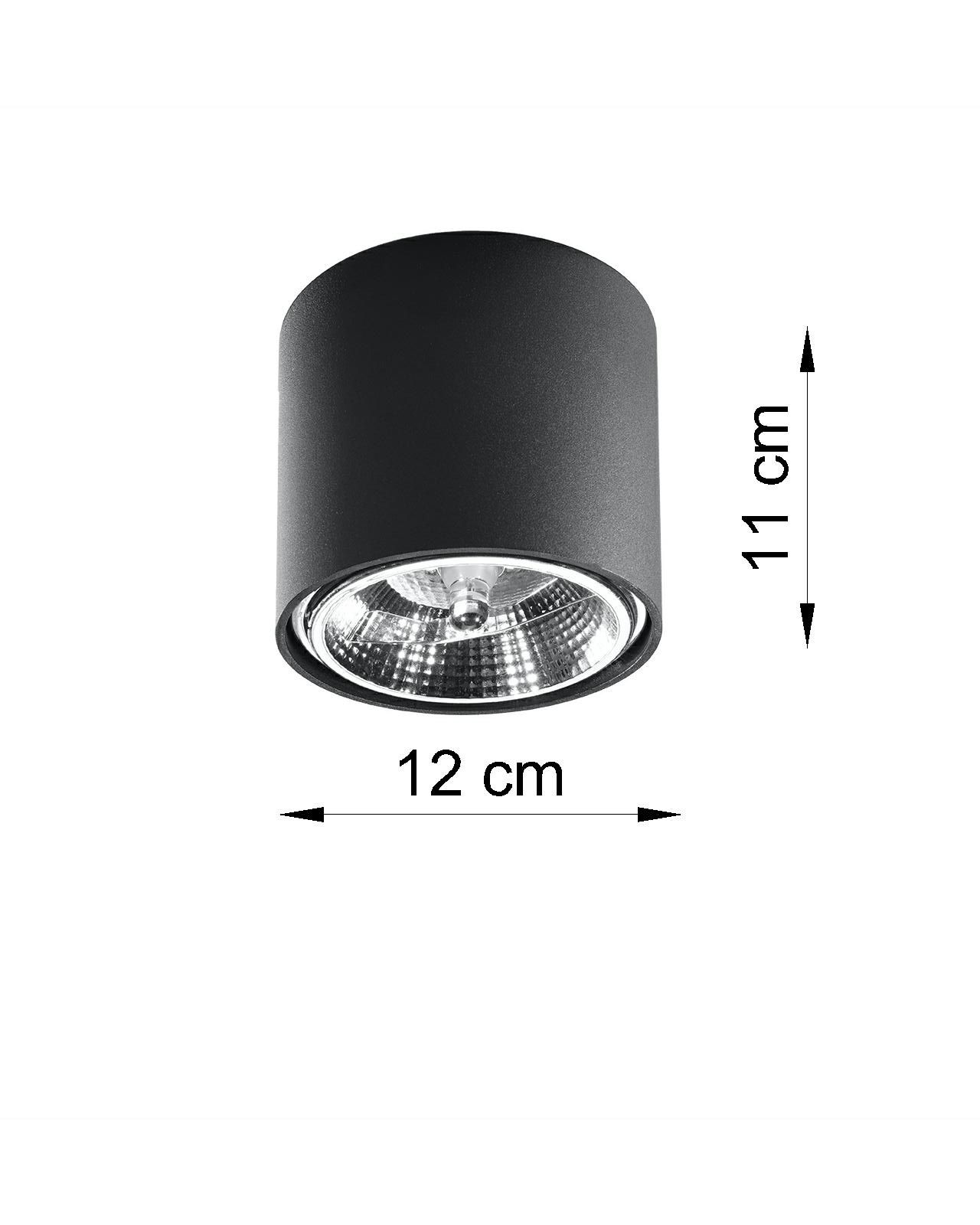 Schwarzer Spot Decke Ø12cm rund GU10 Modern vielseitig