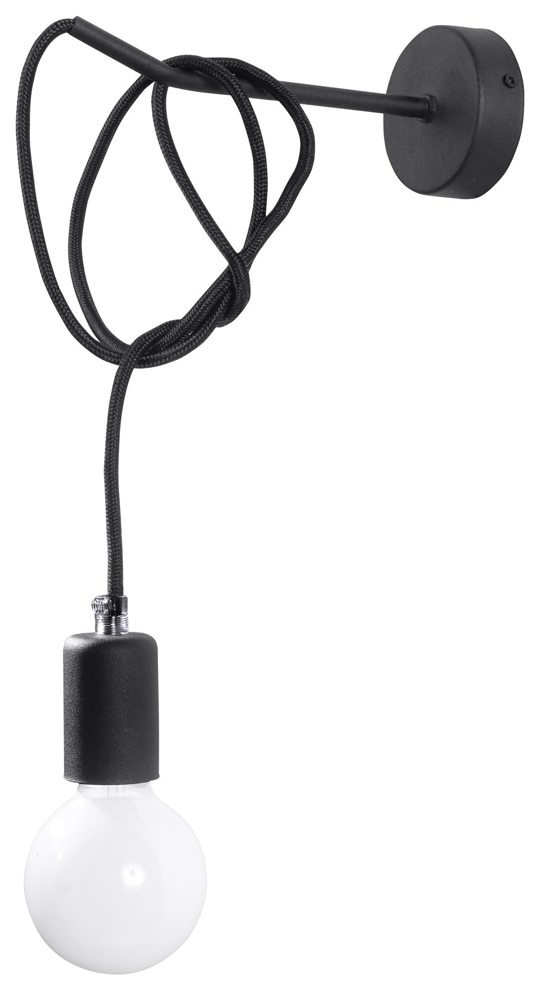 Wandlampe Schwarz verstellbar H: bis 1 m E27