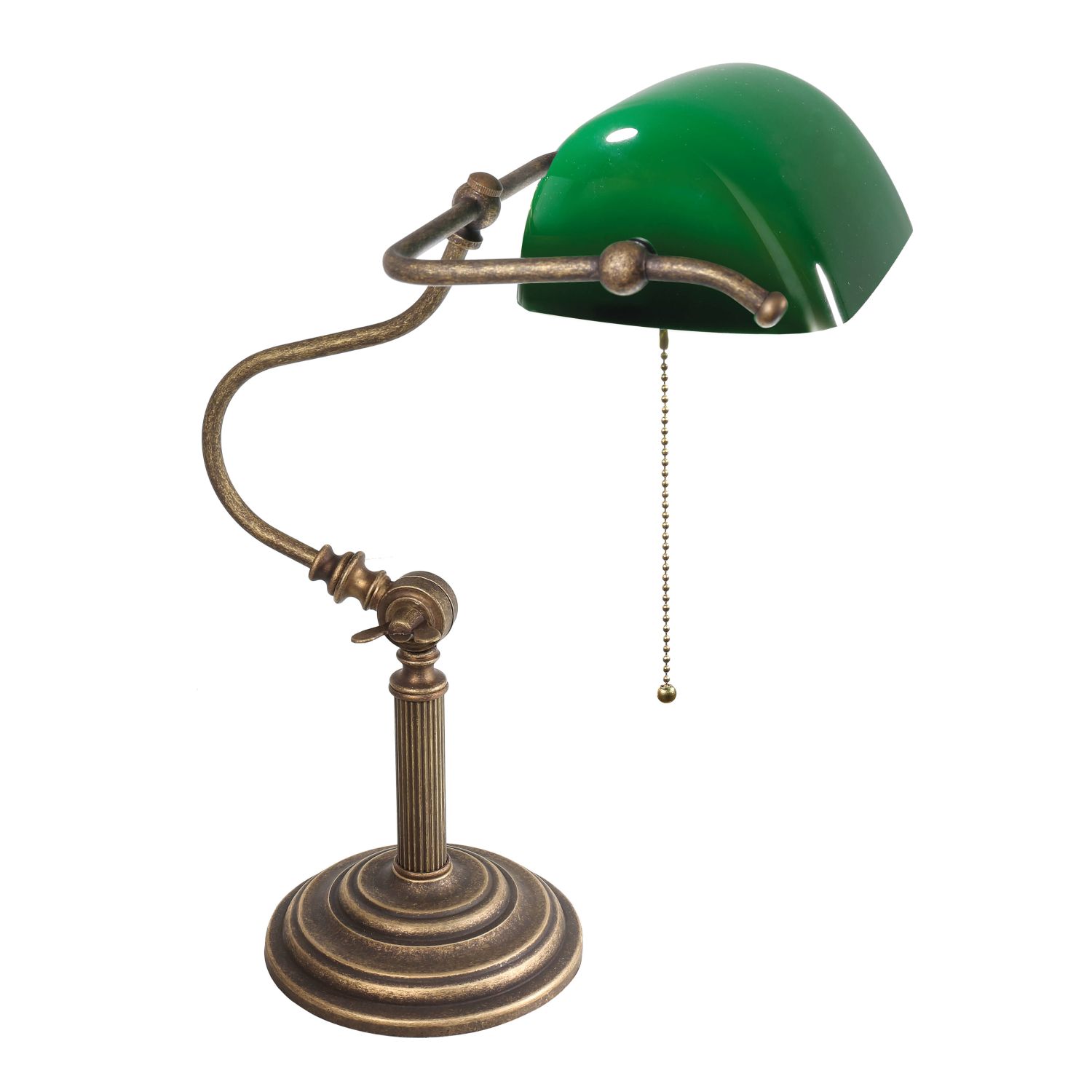 Premium Banker lampe de table en laiton bronze antique