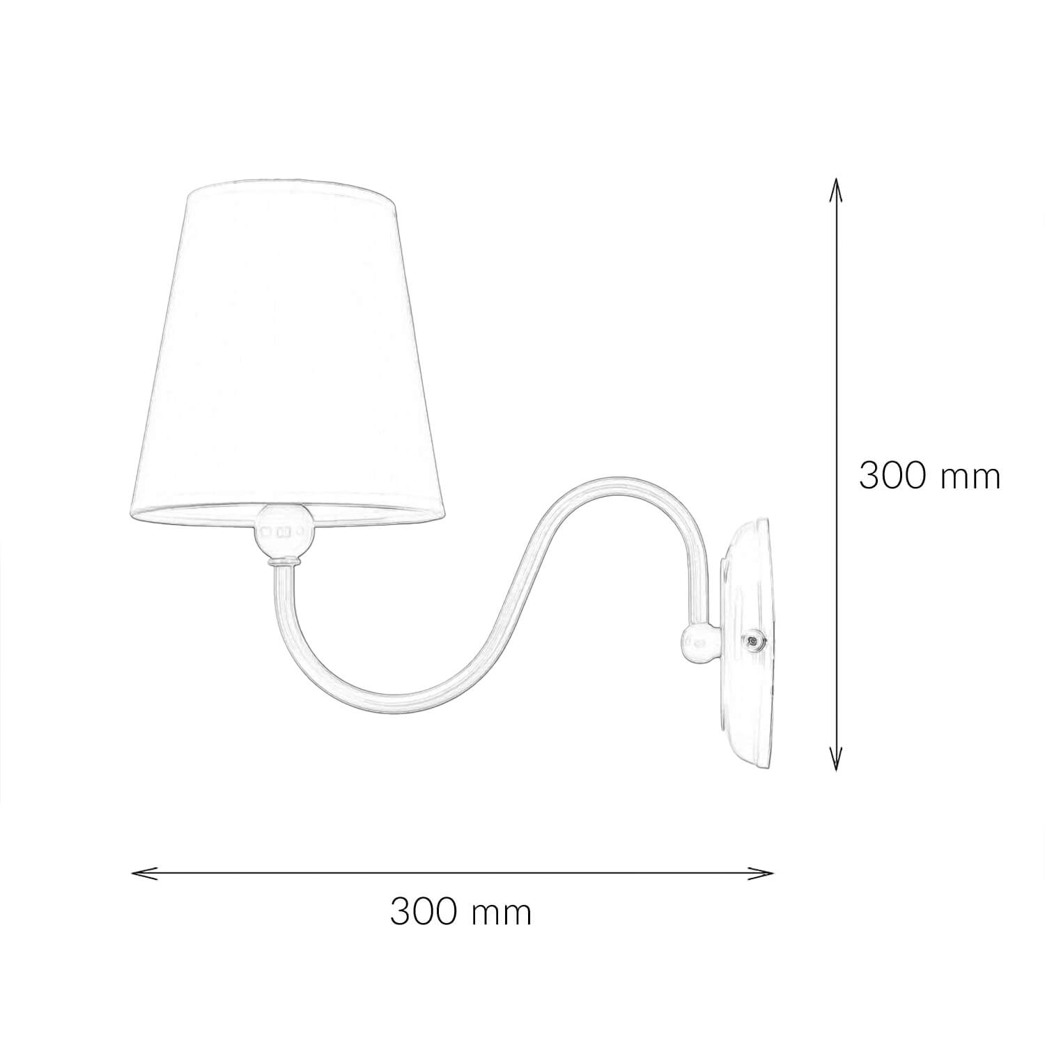 Applique Métal Blanc Tissu Lampe Rustique