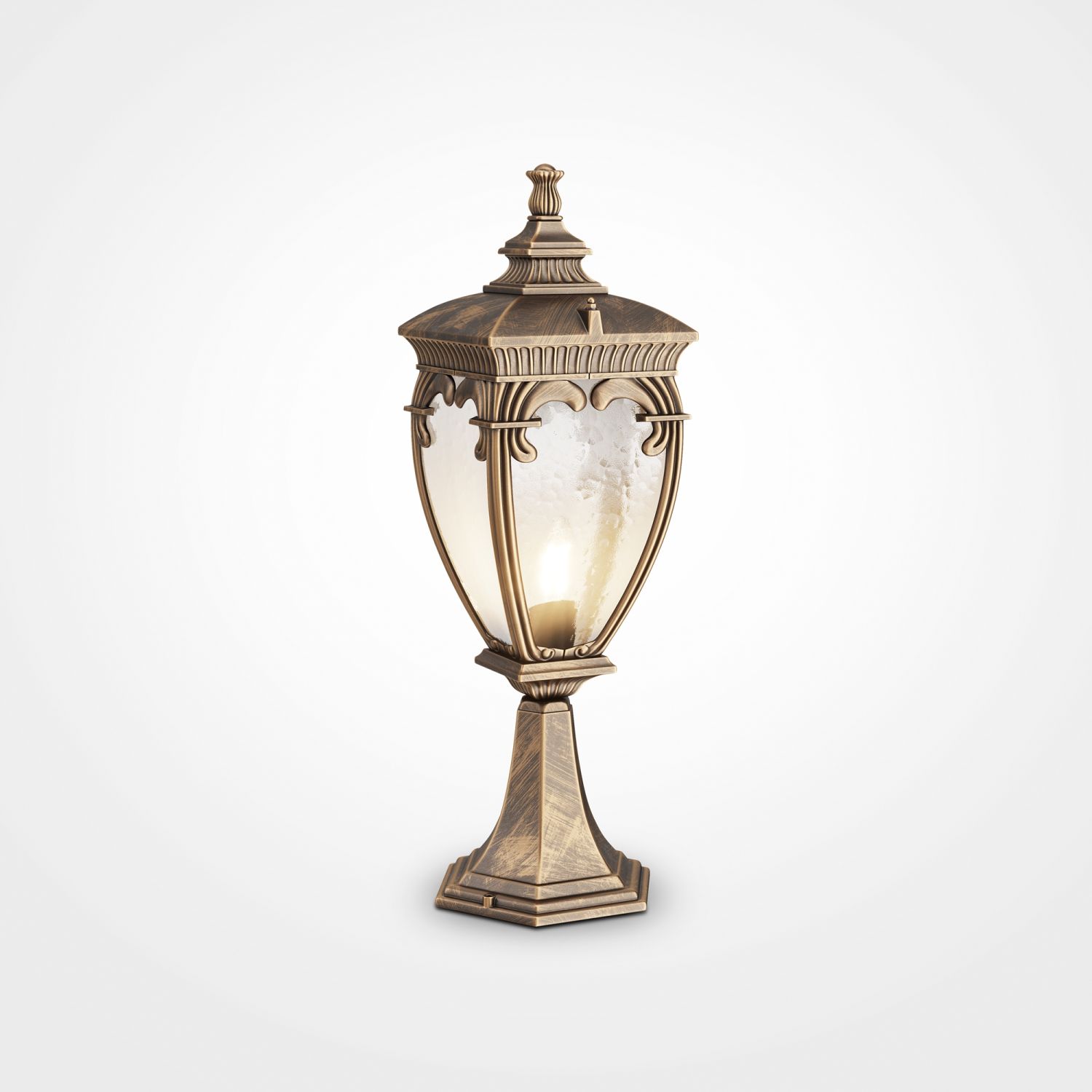 Lampe de socle aluminium verre 48,5 cm IP44 en or antique