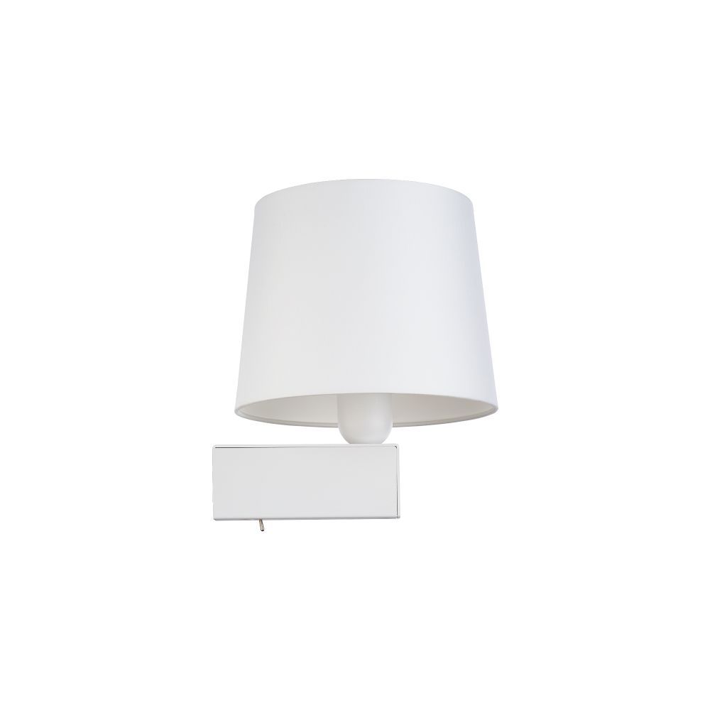 Weiße Wandlampe mit Schalter Stoffschirm E27 Modern