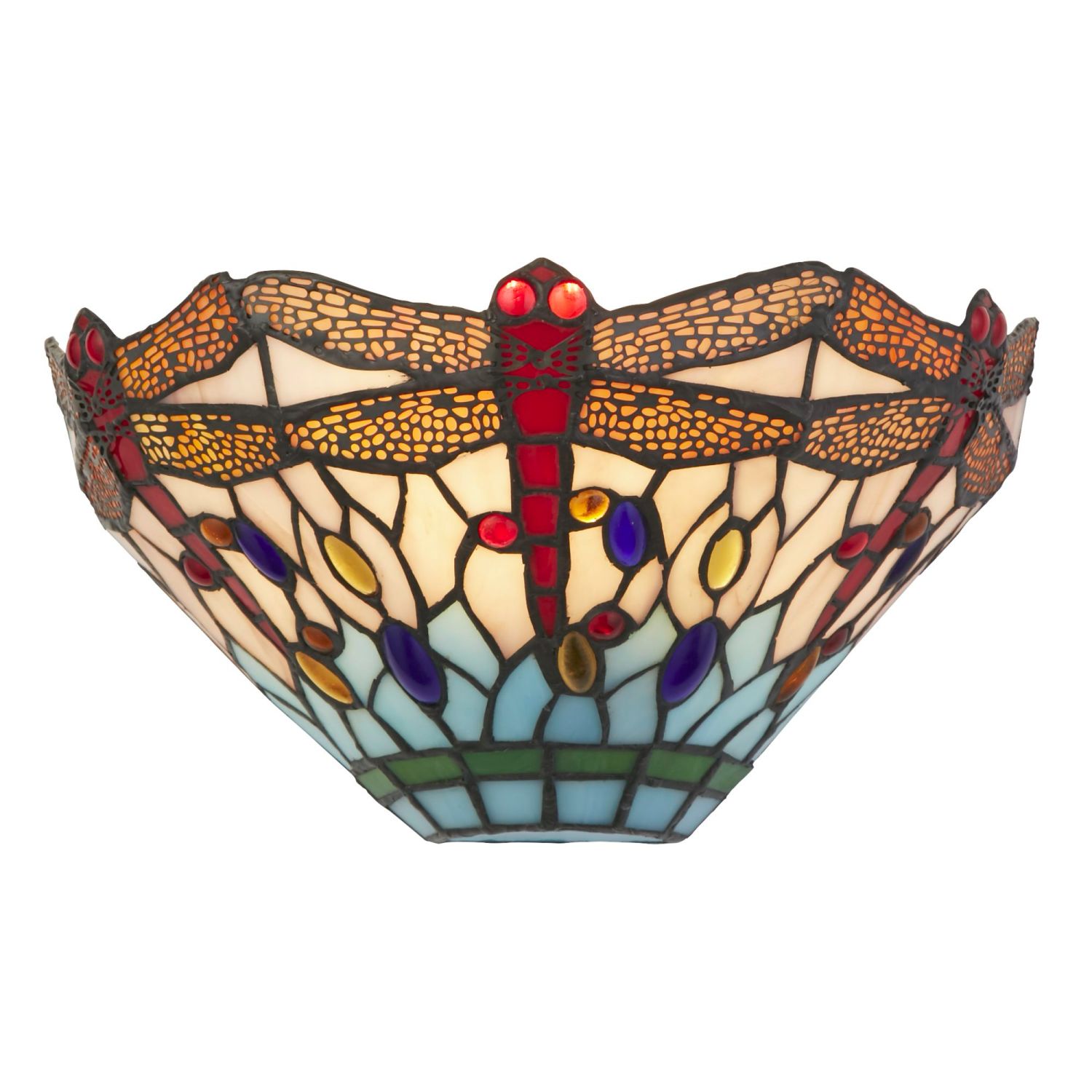 Wandleuchte Tiffany Stil Buntglas Metall B: 30,5 cm E14