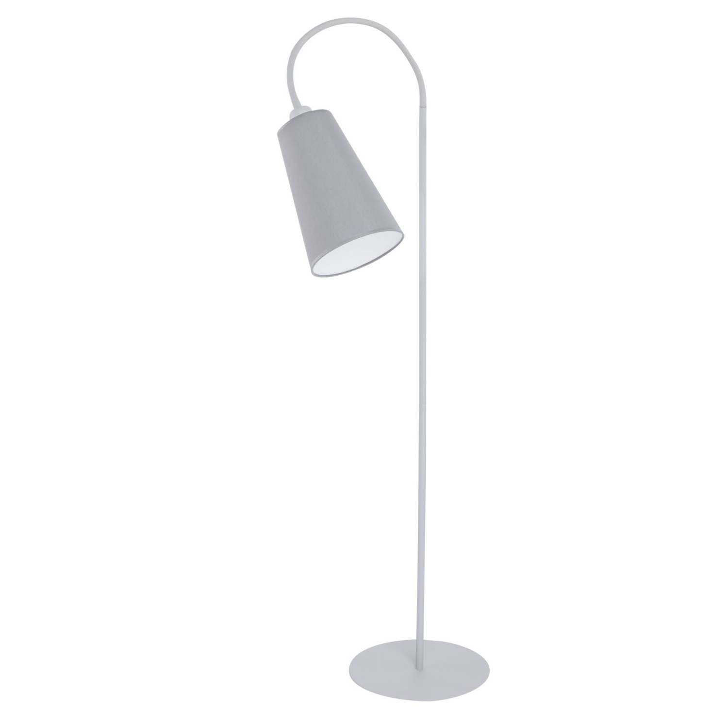 Gris Blanc Lampadaire métal bras flexible 145cm