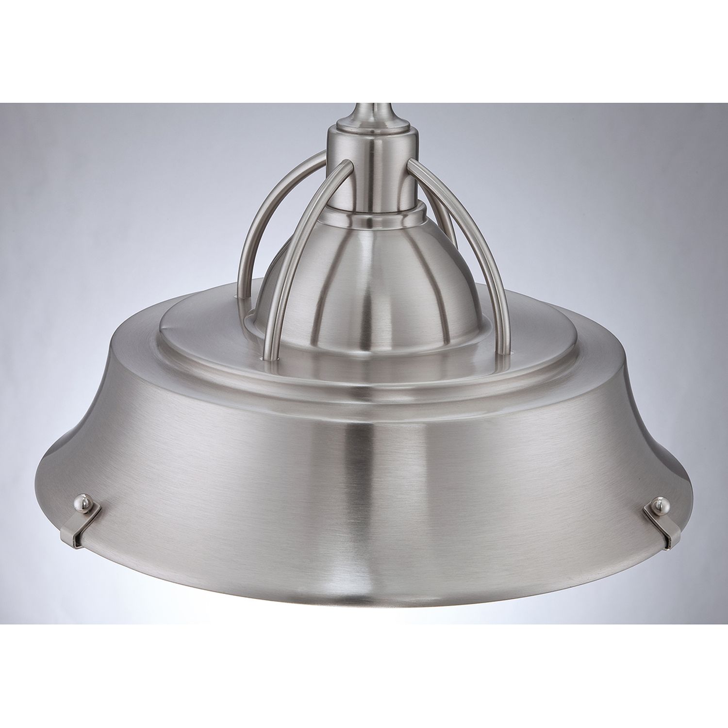 Deckenlampe Metall Glas in Nickel Industrie Design E27