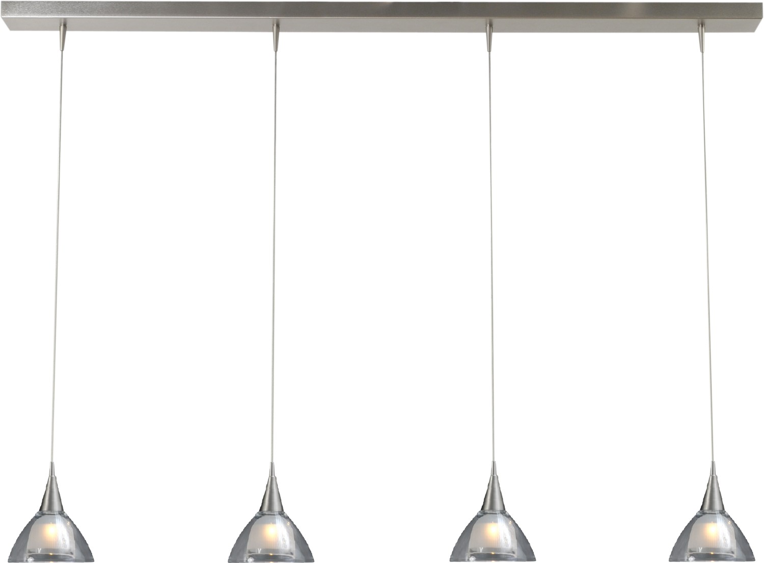 Moderne LED Pendelleuchte Sparlampe in Nickel matt