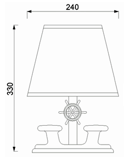 Massive Tischlampe Messing maritimes Design H:33cm