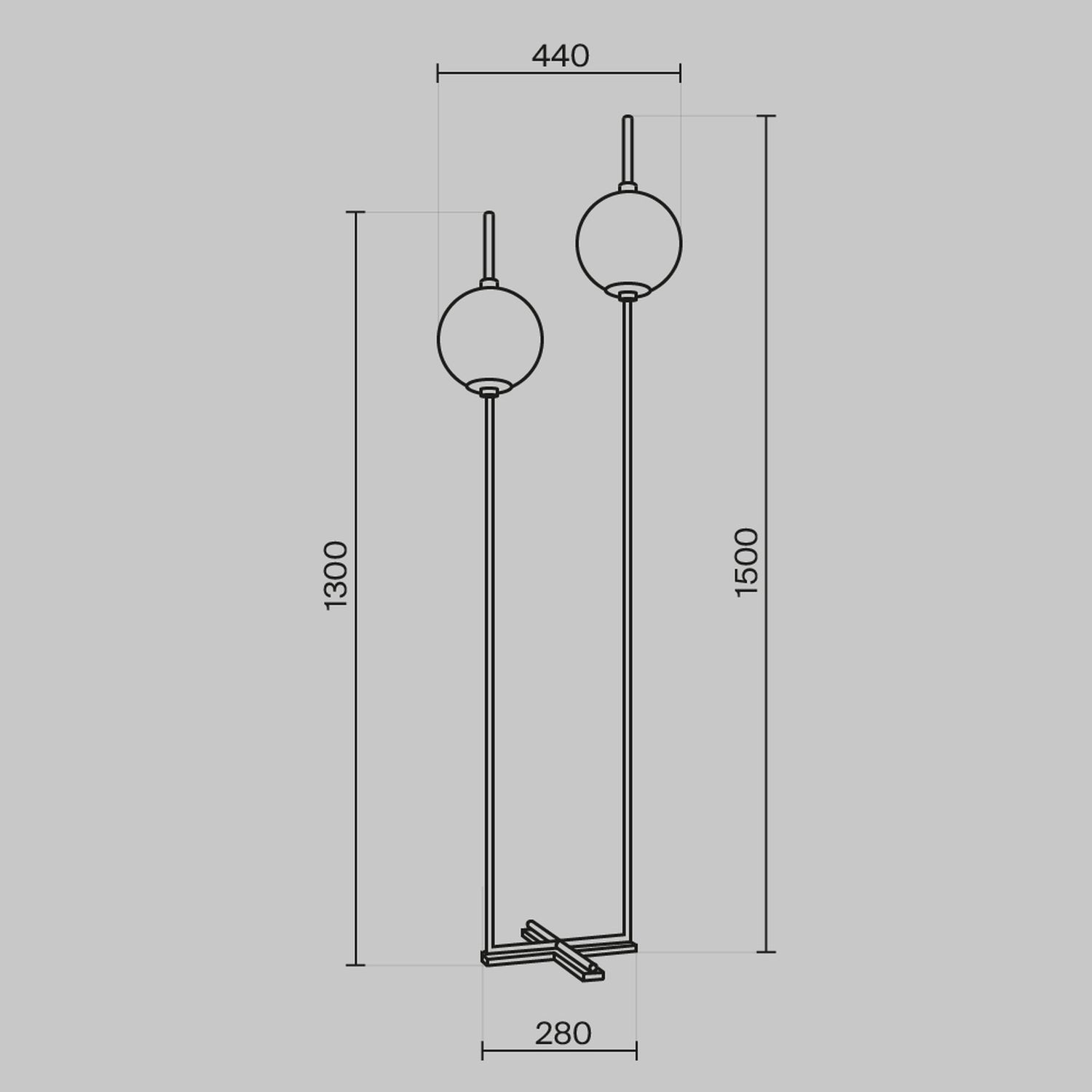 Lampadaire LED métal verre hauteur 150 cm en laiton blanc