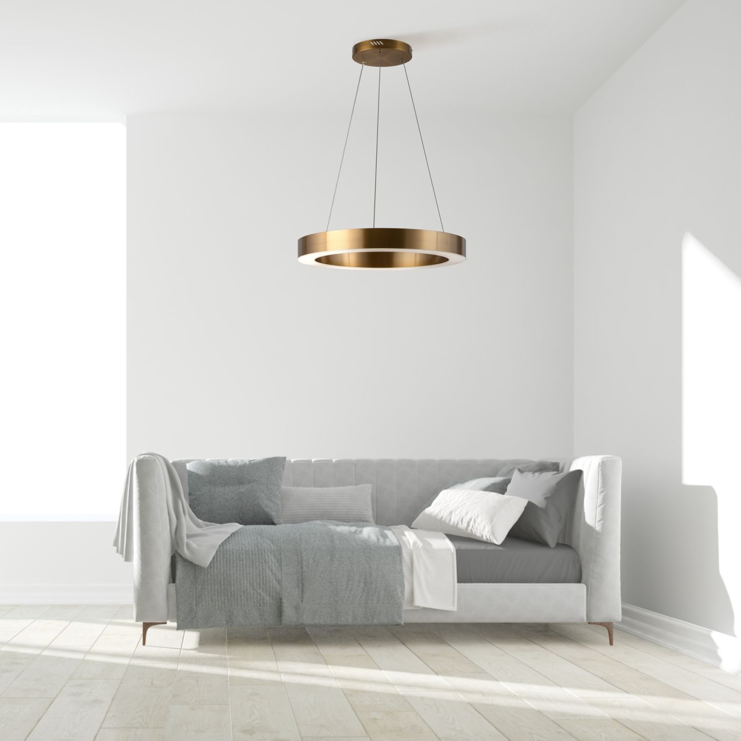 Lustre LED rond D : 40 cm H : max. 180 cm 2500 lm