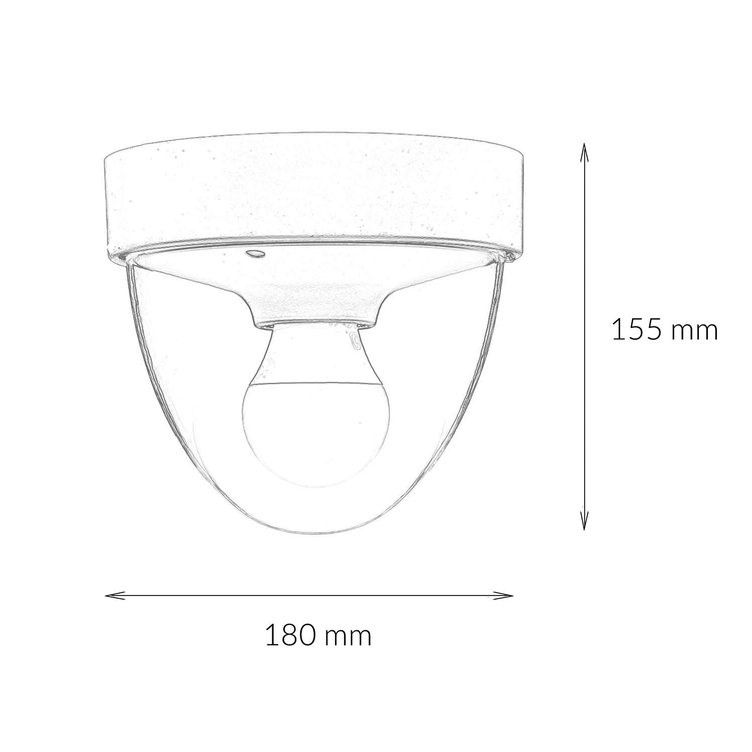 Plafonnier avec détecteur de mouvement rond Ø18cm IP44 petit