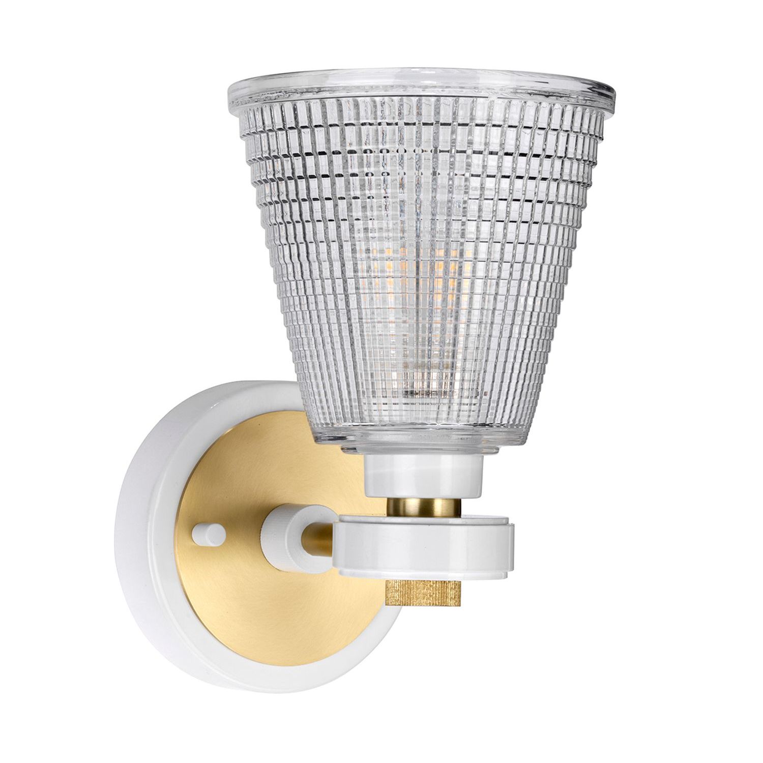 LED Badlampe Glas IP44 verstellbar in Messing Weiß