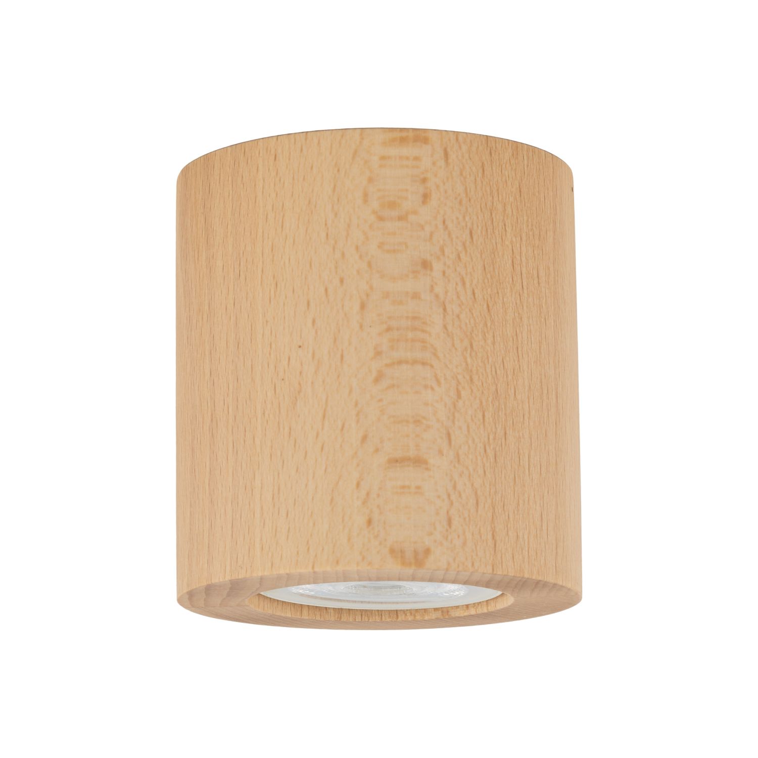 Spot de plafond en bois GU10 Ø 8 cm rond H : 8,5 cm en hêtre