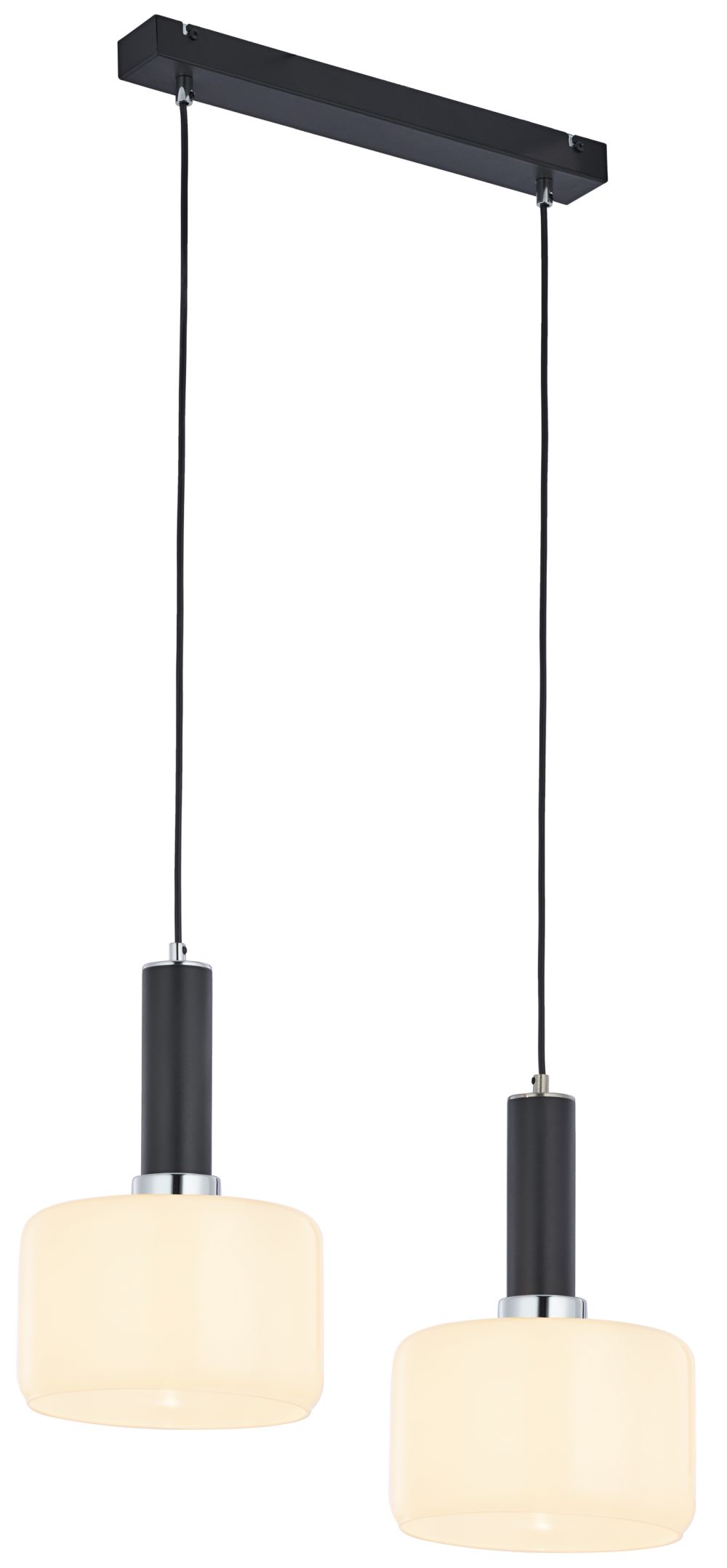 Moderne Pendelleuchte Schwarz Weiß L:52cm blendarm