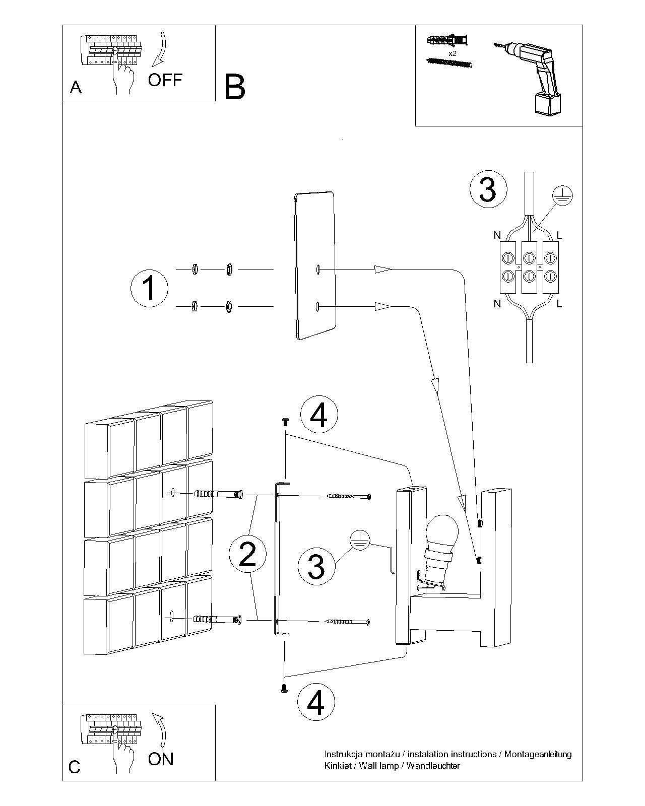 Applique murale verre bois blanc angulaire E14 faible éblouissement intérieur