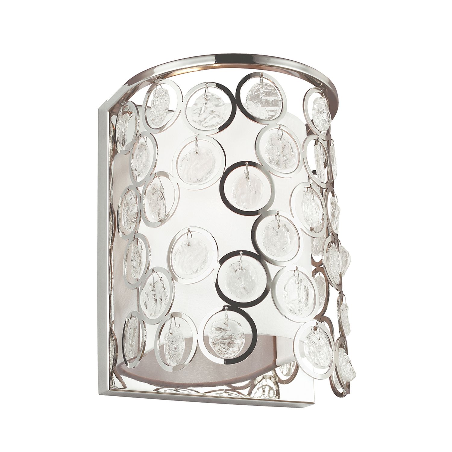 Wandleuchte CASTELO Nickel Glas Seide Modern Lampe