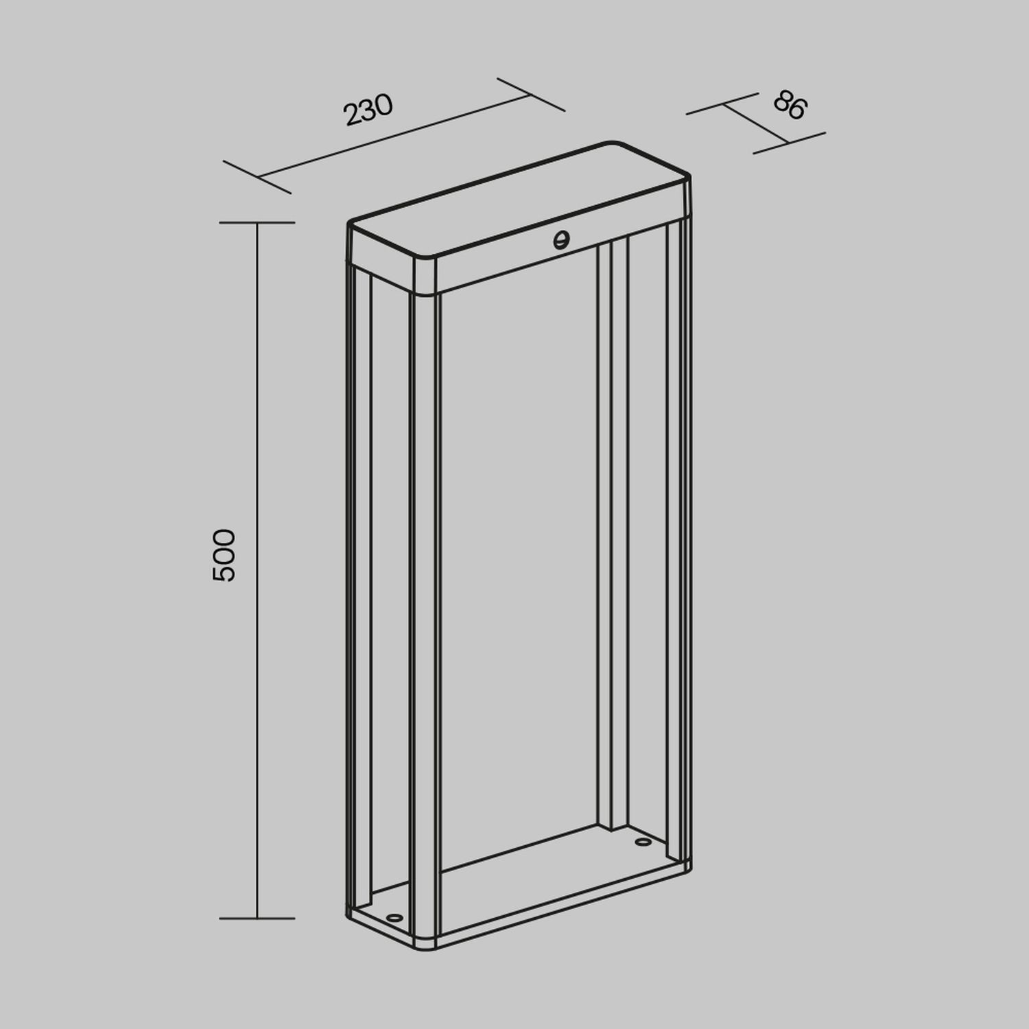 Solar Pollerleuchte Aluminium Glas LED IP54 50 cm eckig