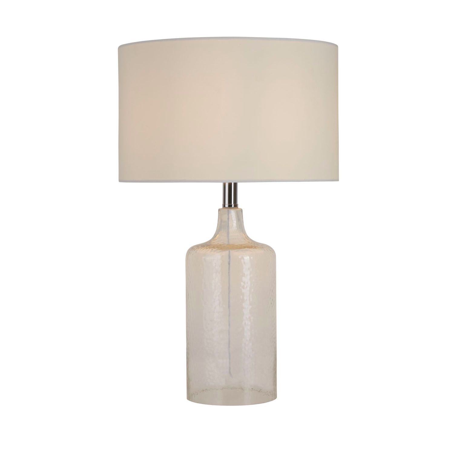 Lampe de table verre tissu blanc 62 cm E27 élégant