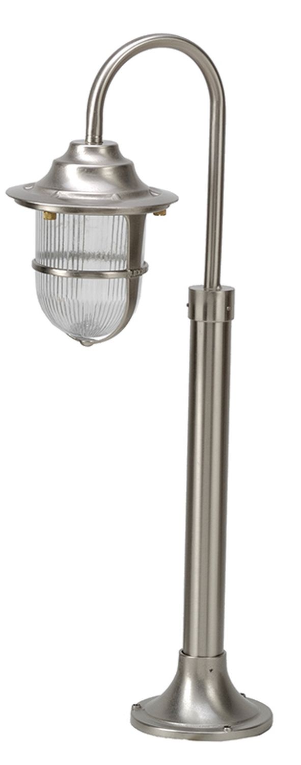 Wegbeleuchtung Messing Riffelglas H:62cm IP54 außen