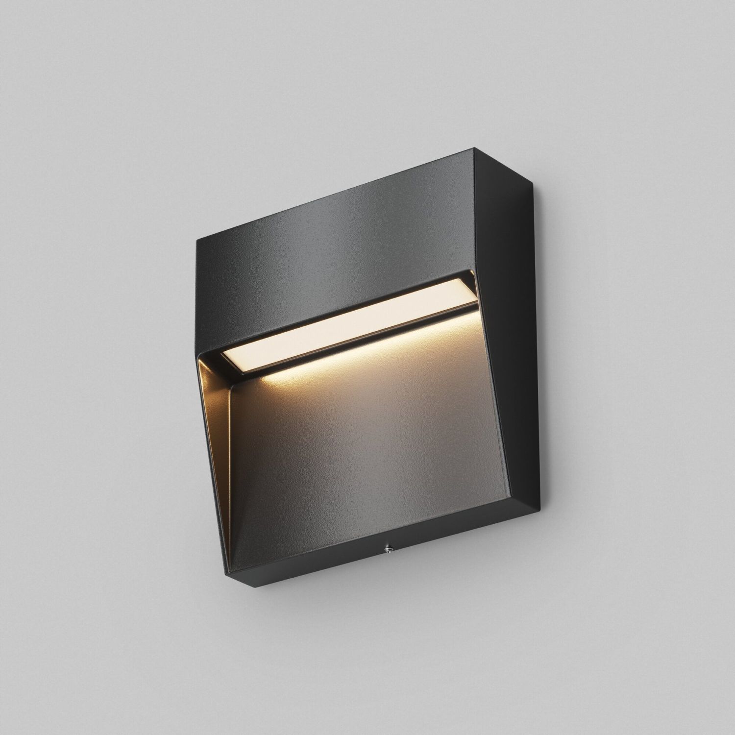 Lampe d'extérieur murale LED aluminium IP54 noire carrée