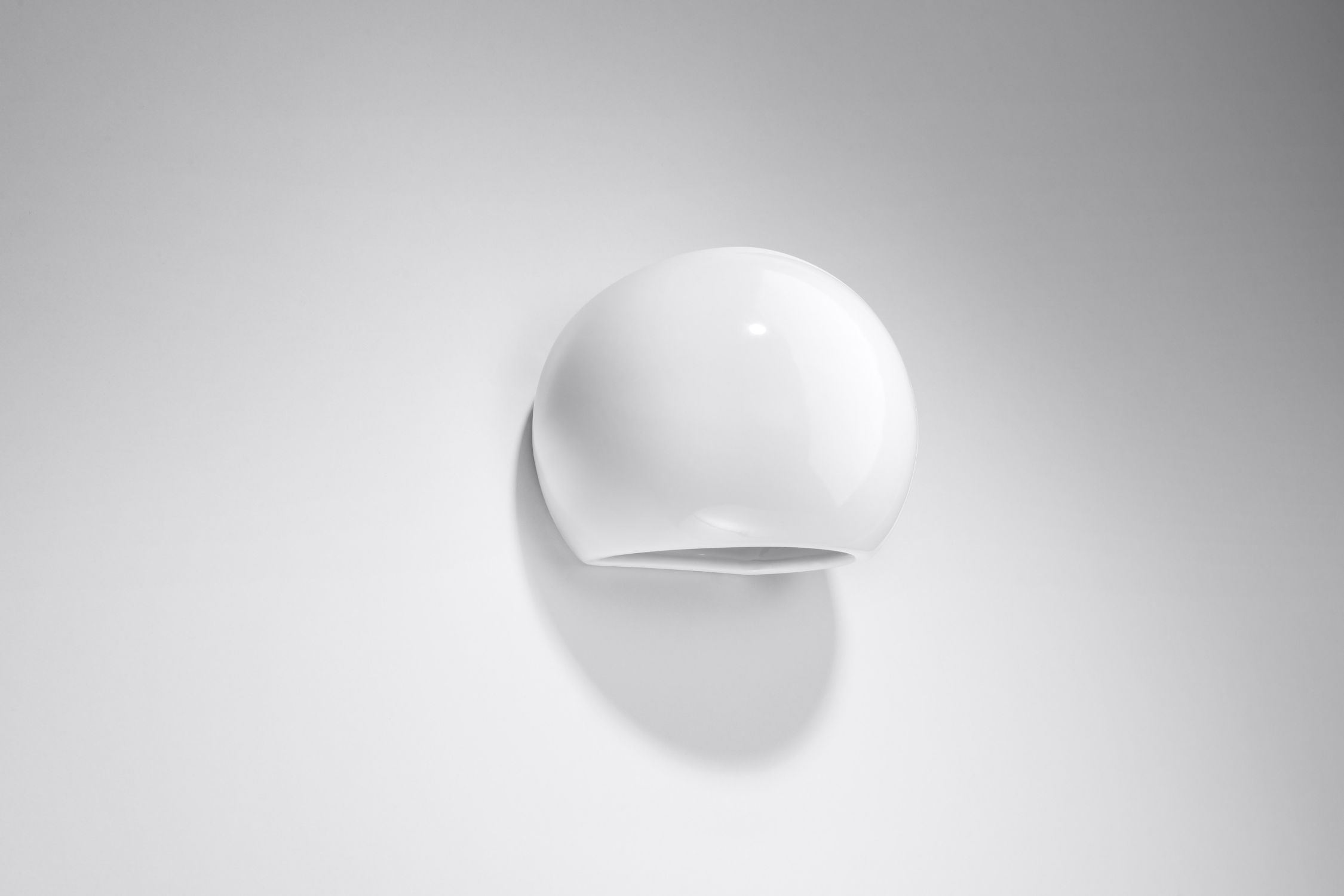 Wandlampe Keramik rund B: 17 cm klein Weiß E27 Up Down