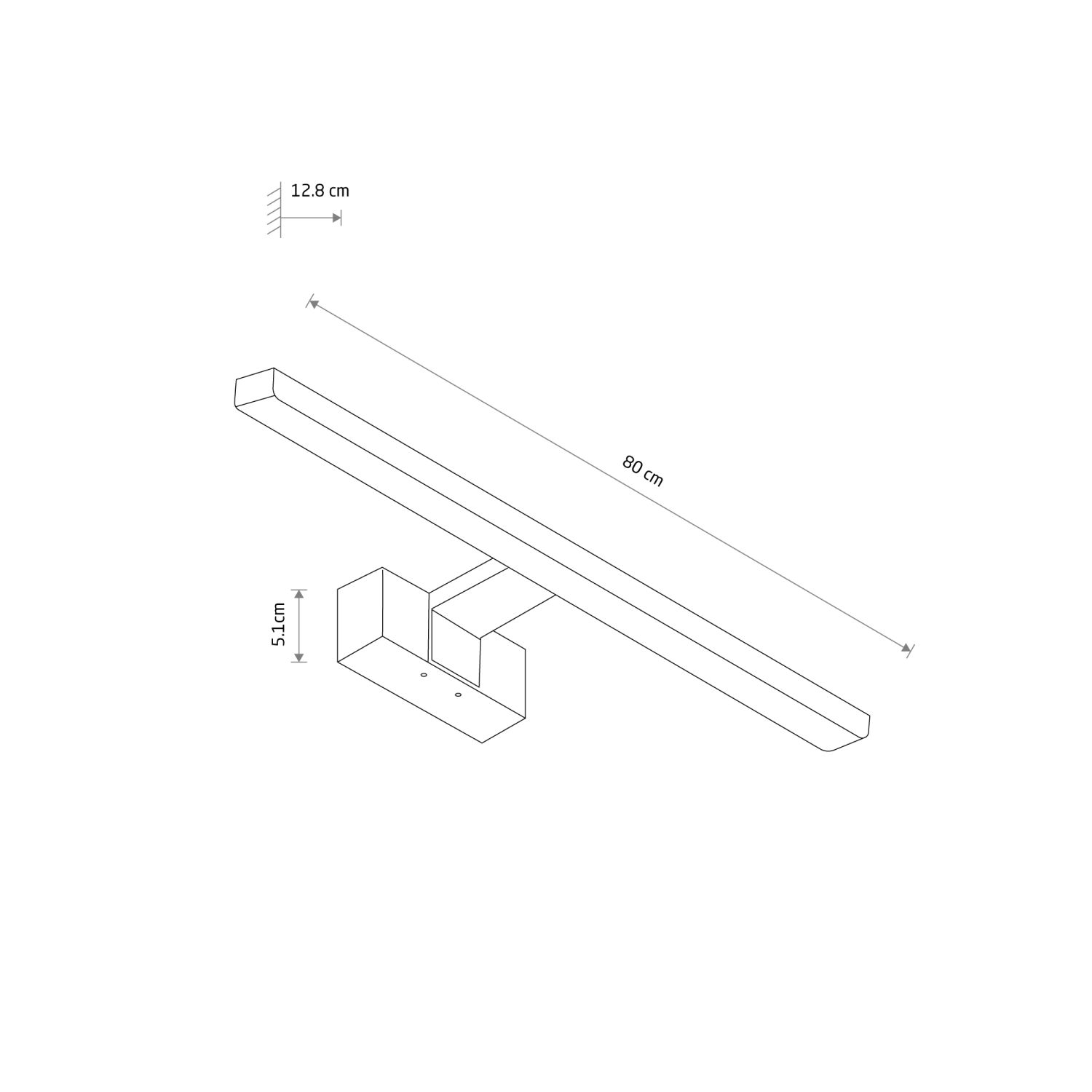 Applique LED miroir IP44 blanc 4000 K lumière neutre