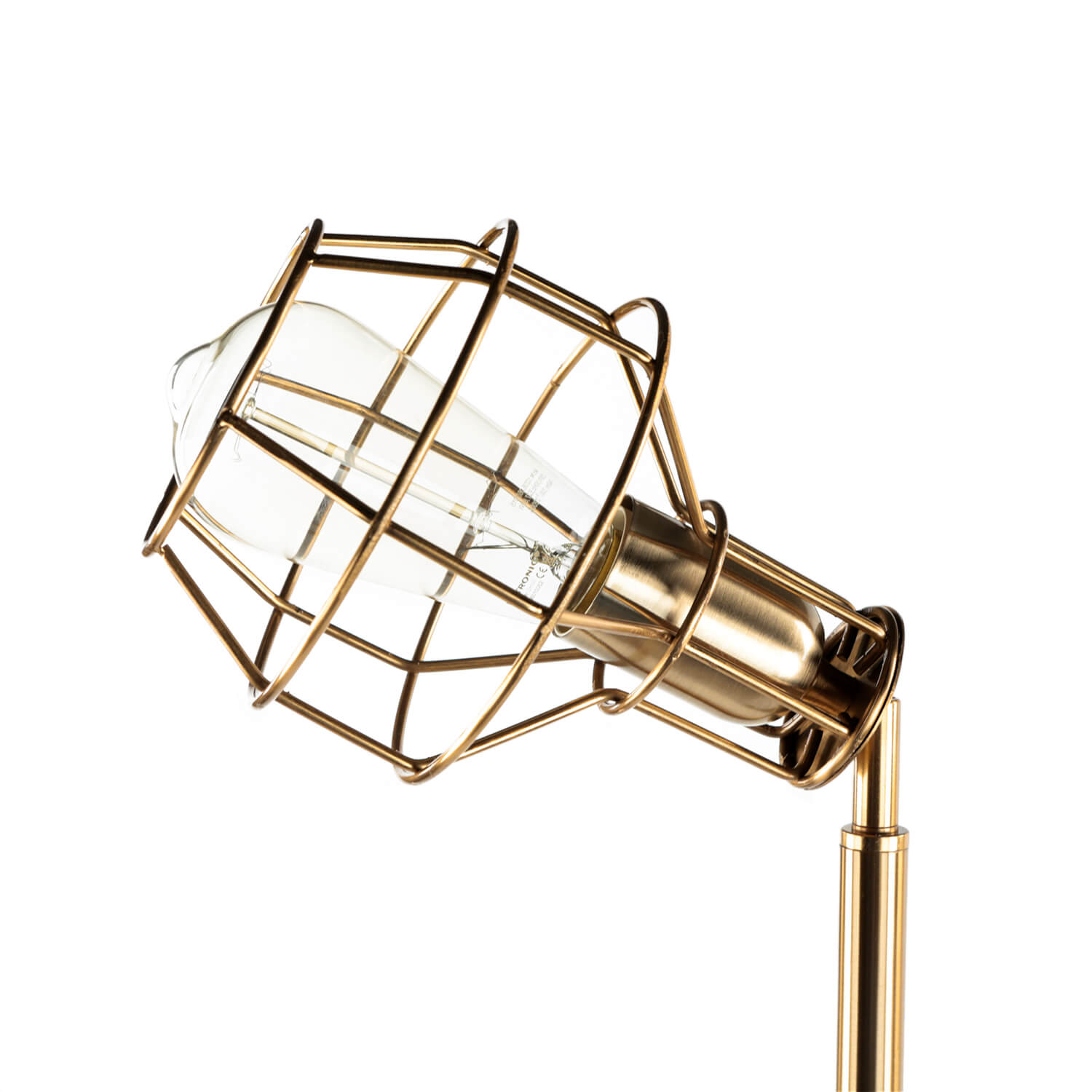 Stehlampe Metall Retro verstellbar in Messing 187 cm