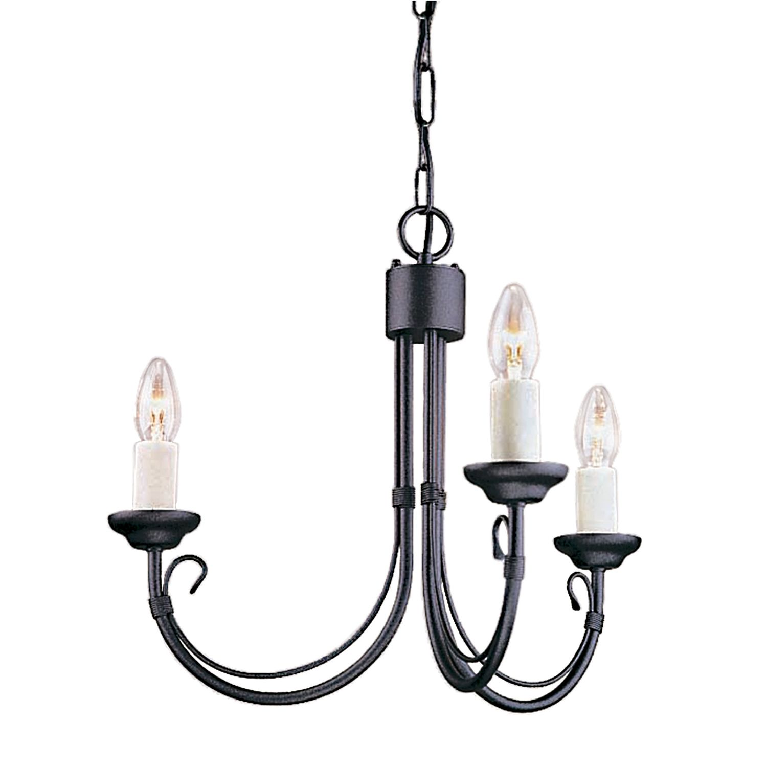 Lustre GOTICA 2 noir métal 3 flammes