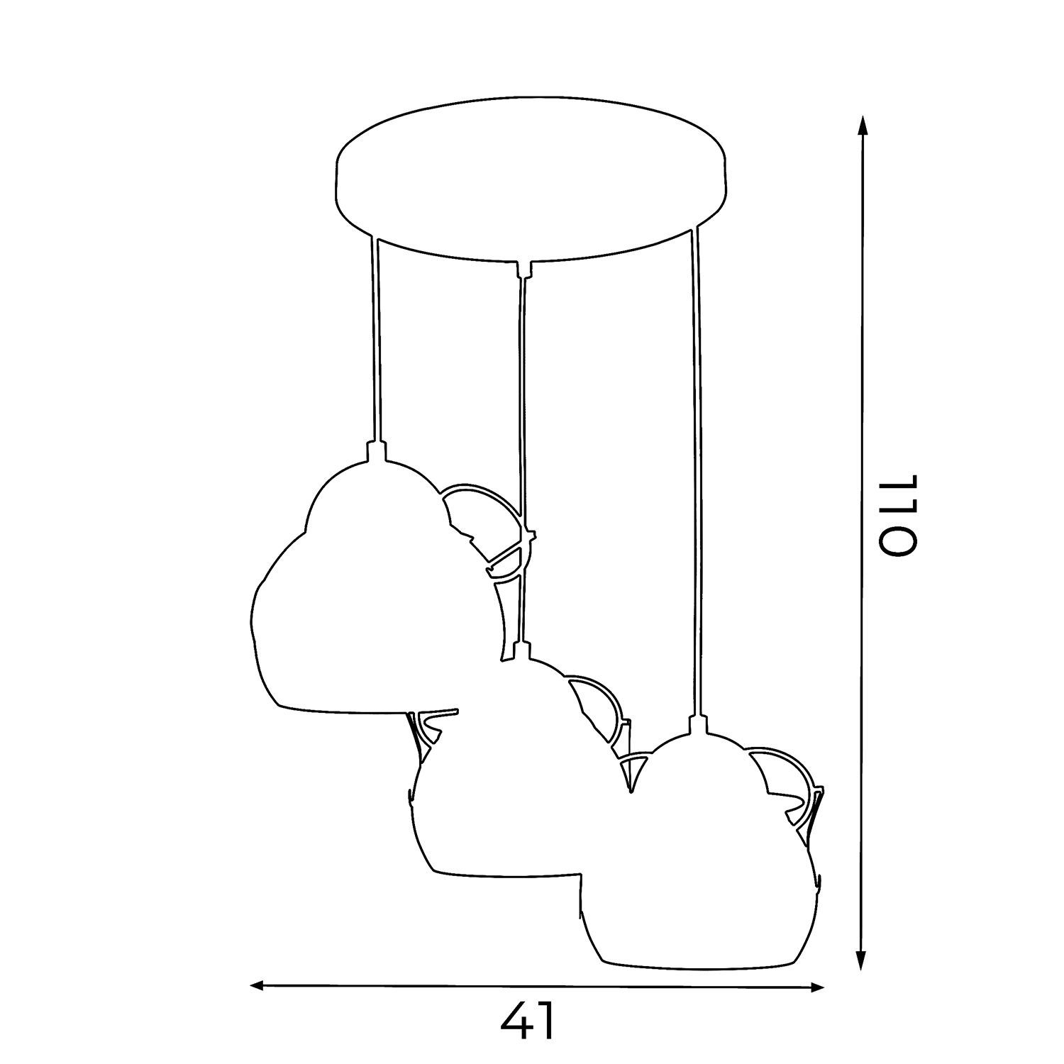 Pendelleuchte Kinderzimmer 3x E27 Glas Metall verstellbar Bunt