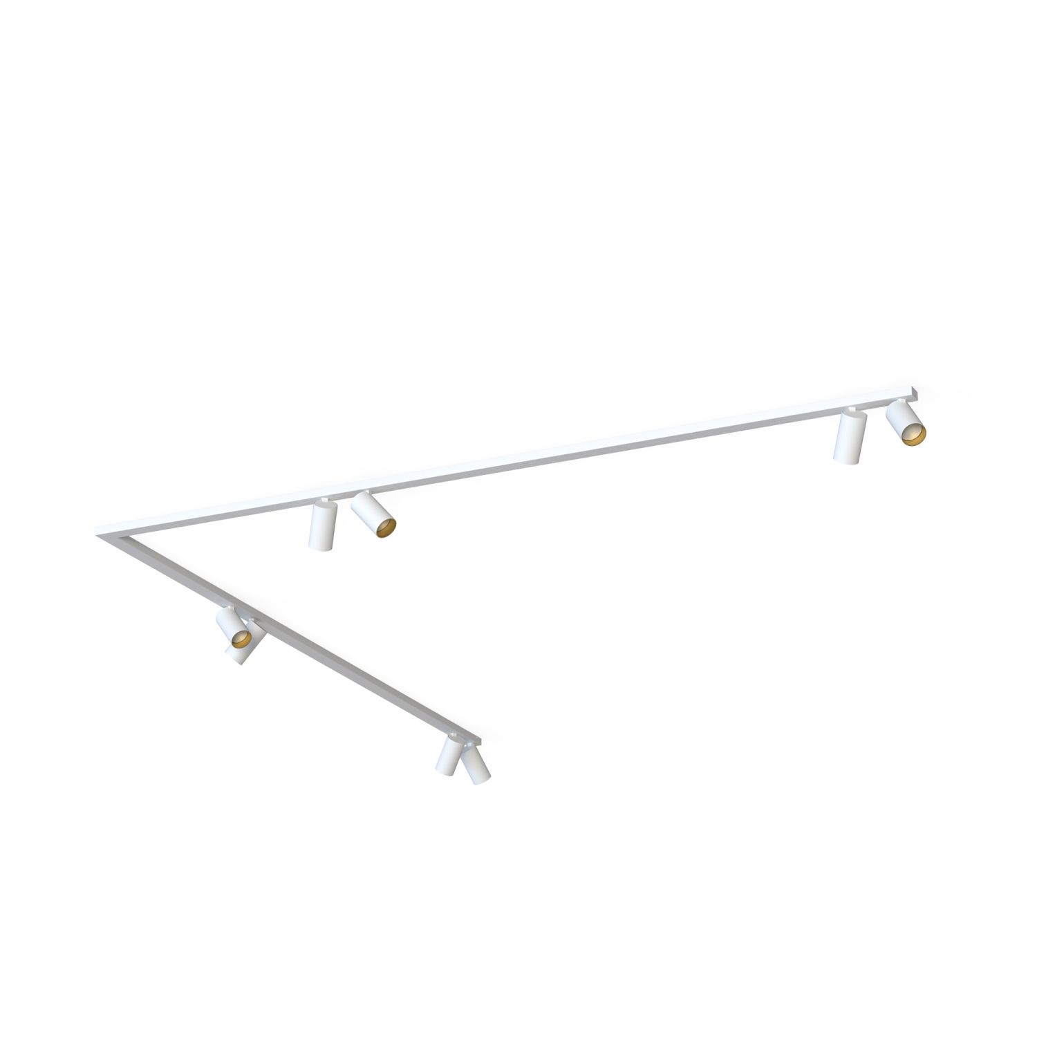 Spot de plafond blanc or 2x 2 m orientable 8-flamme GU10