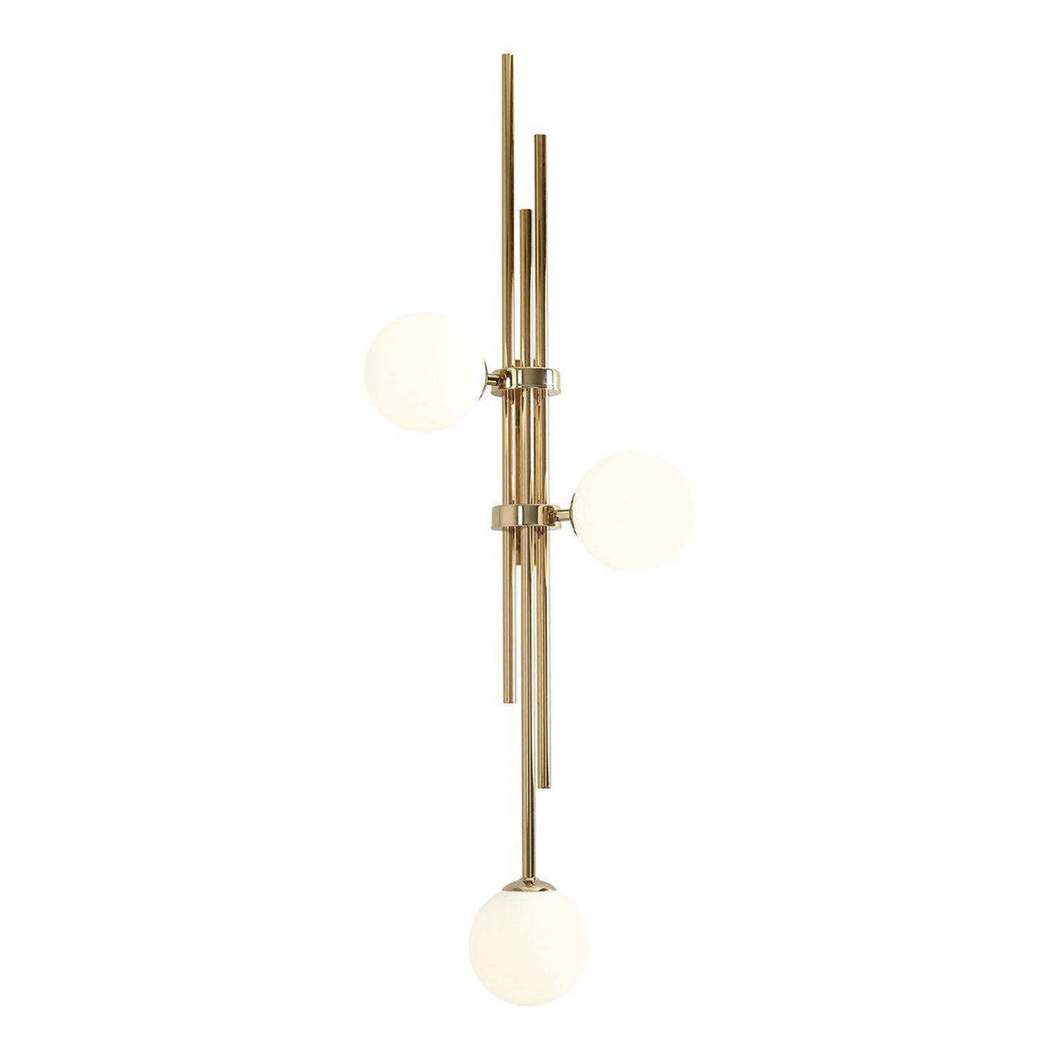 Elegante Wandlampe Glas Metall in Gold E27 H:114 cm
