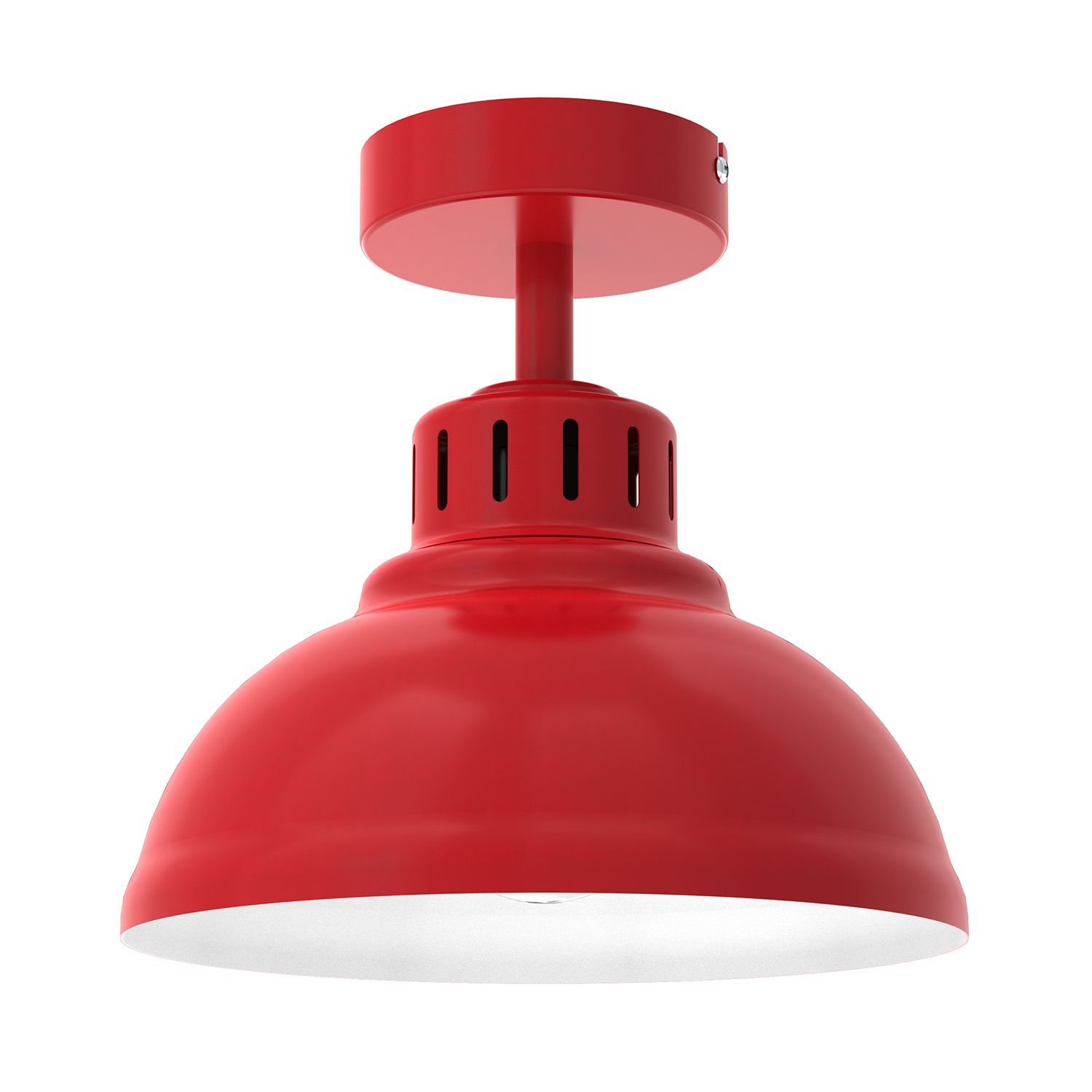 Loft Deckenlampe Metall Rot Weiß H:23 cm E27 dekorativ