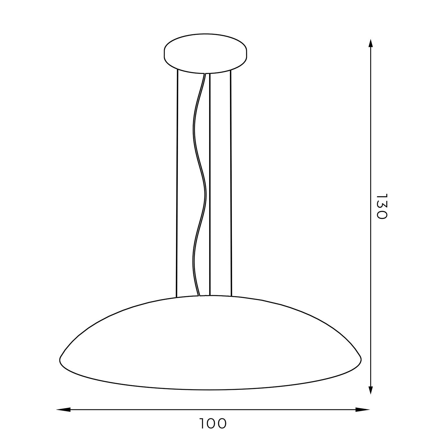 Grande lampe à suspendre tissu E27 blanc or Ø100 cm rond