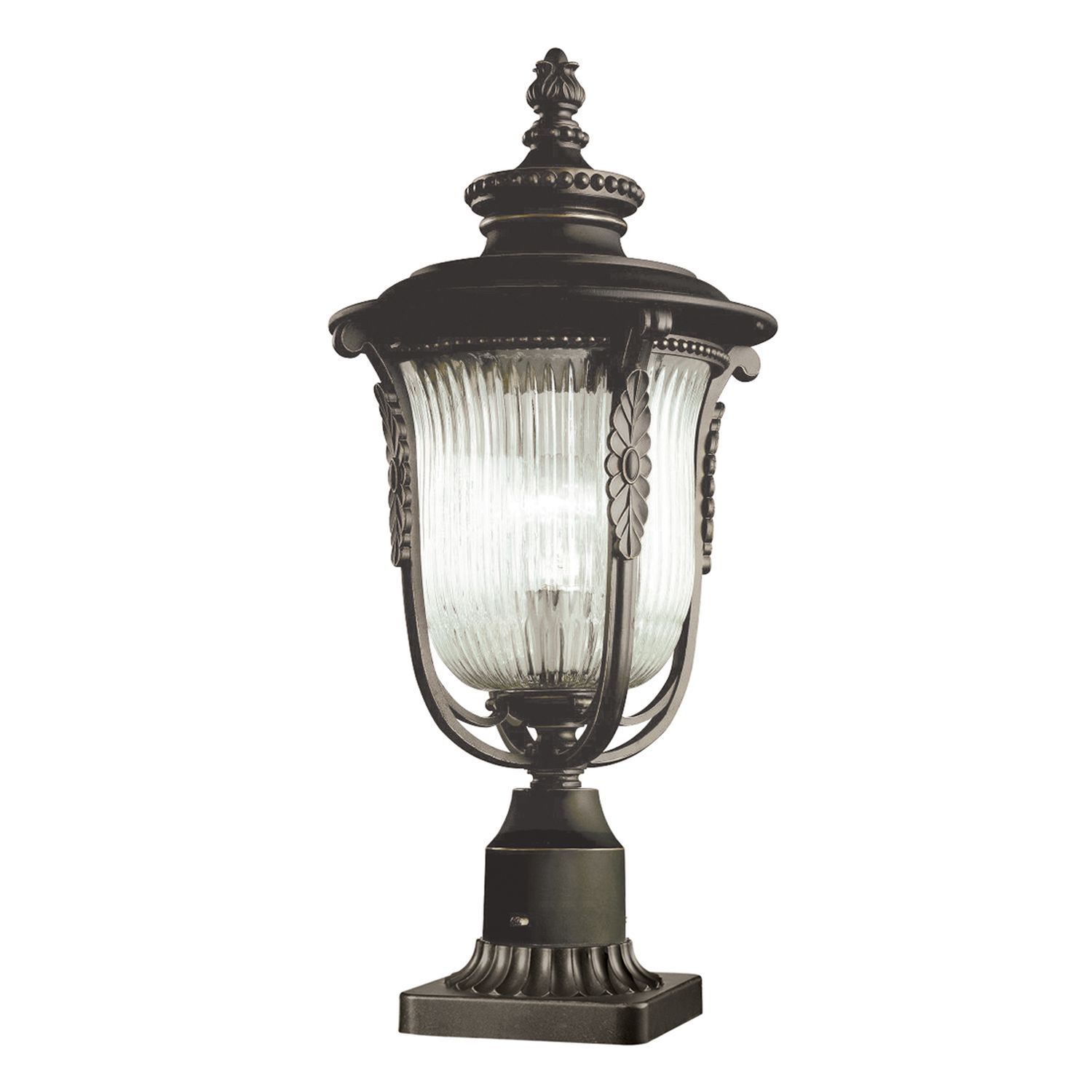 Lampe Vintage Extérieur Métal Verre strié IP44 Jardin