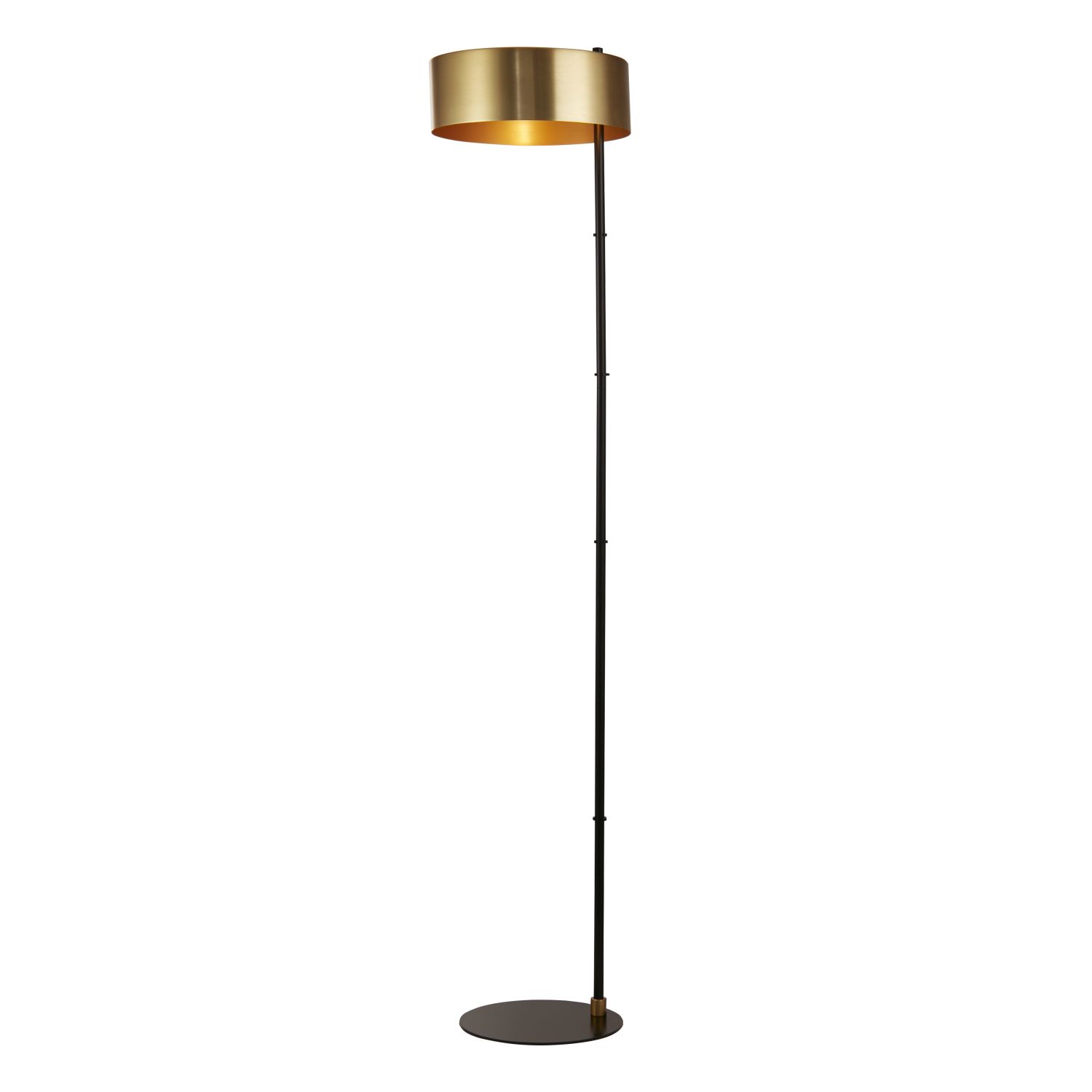 Stehlampe Schwarz Gold E27 149 cm klein Metall Modern