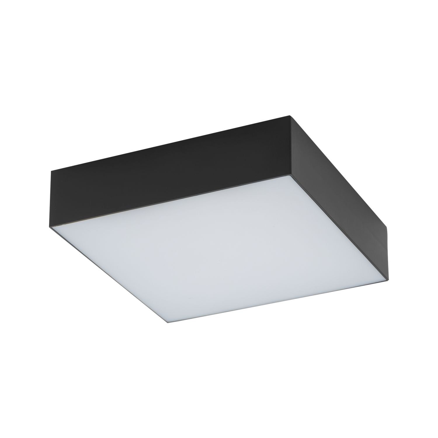 Deckenleuchte LED Schwarz quadratisch B: 16 cm flach H: 4 cm